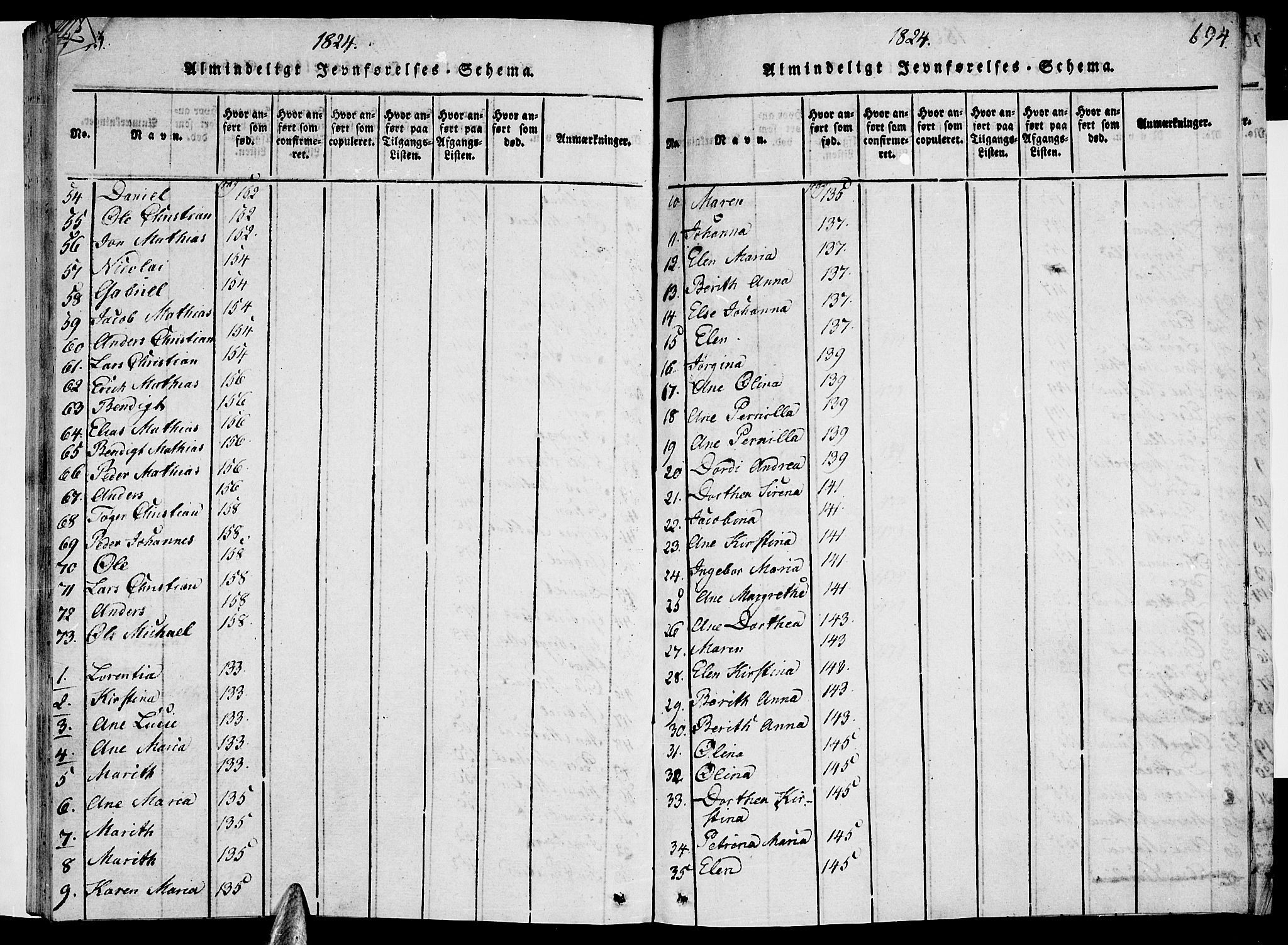 Ministerialprotokoller, klokkerbøker og fødselsregistre - Nordland, AV/SAT-A-1459/820/L0288: Ministerialbok nr. 820A09, 1820-1825, s. 693-694