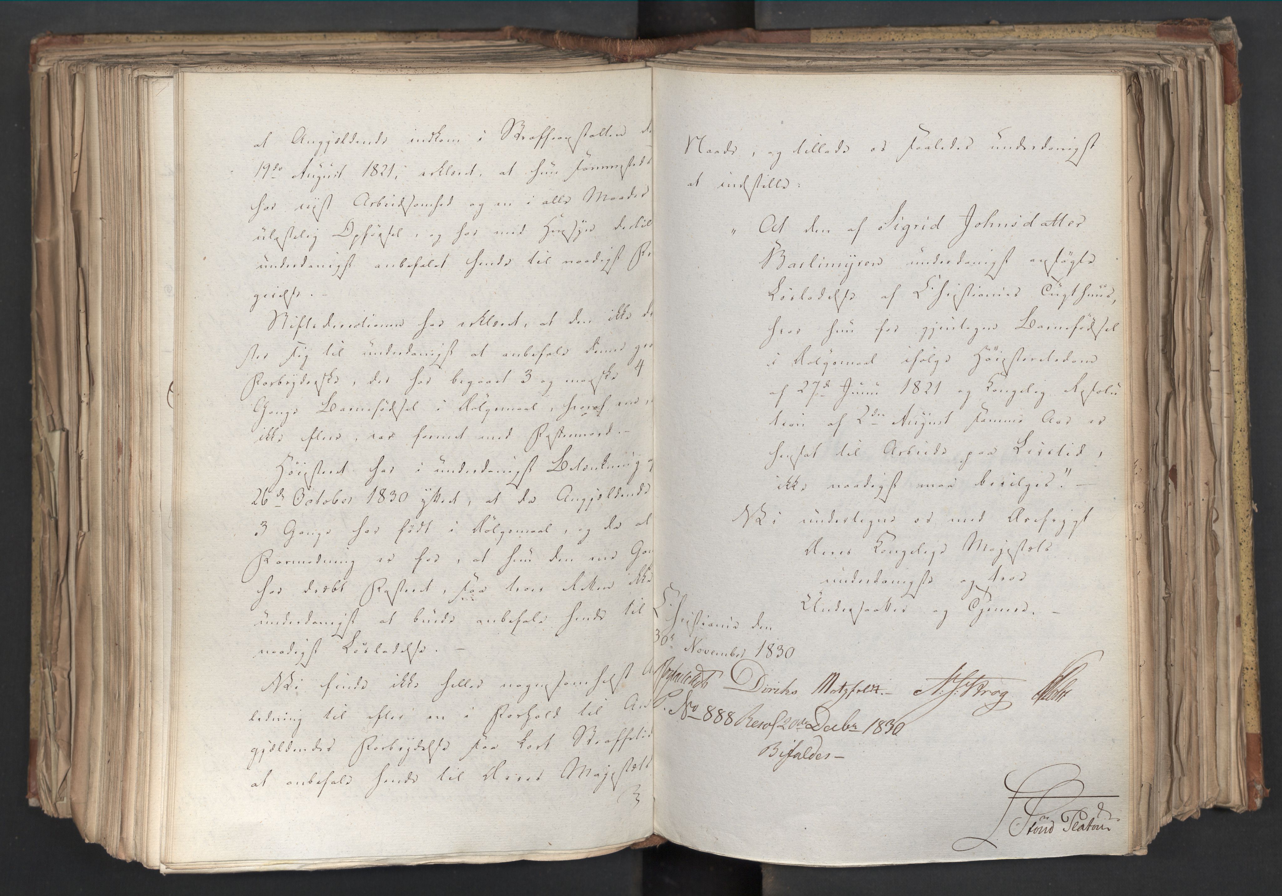 Statsrådsavdelingen i Stockholm, AV/RA-S-1003/D/Da/L0068: Regjeringsinnstillinger nr. 660-876, 1830, s. 431