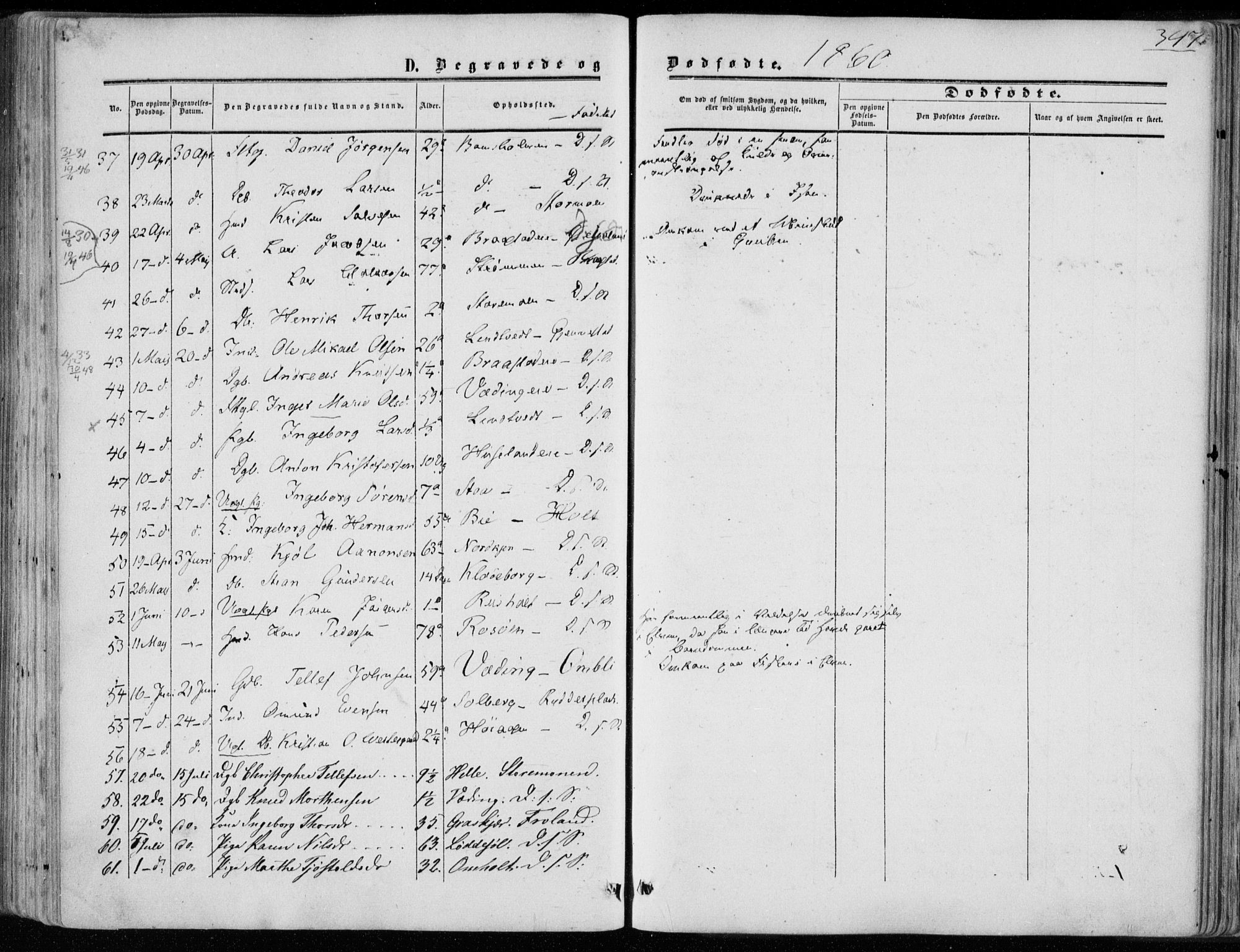 Øyestad sokneprestkontor, AV/SAK-1111-0049/F/Fa/L0015: Ministerialbok nr. A 15, 1857-1873, s. 347
