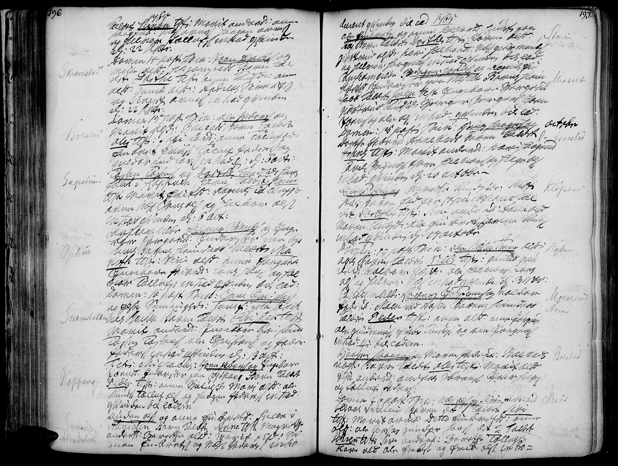 Åmot prestekontor, Hedmark, AV/SAH-PREST-056/H/Ha/Haa/L0002: Ministerialbok nr. 2, 1734-1779, s. 196-197