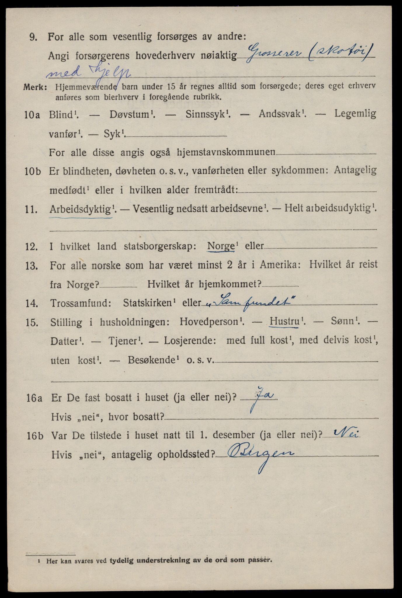 SAST, Folketelling 1920 for 1116 Eigersund herred, 1920, s. 2920