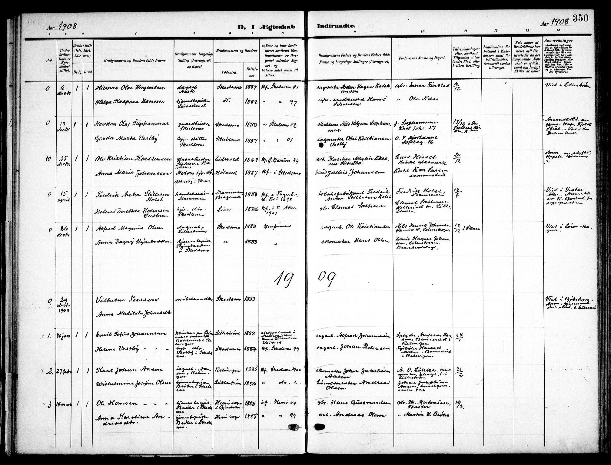 Skedsmo prestekontor Kirkebøker, AV/SAO-A-10033a/F/Fa/L0015: Ministerialbok nr. I 15, 1902-1917, s. 350