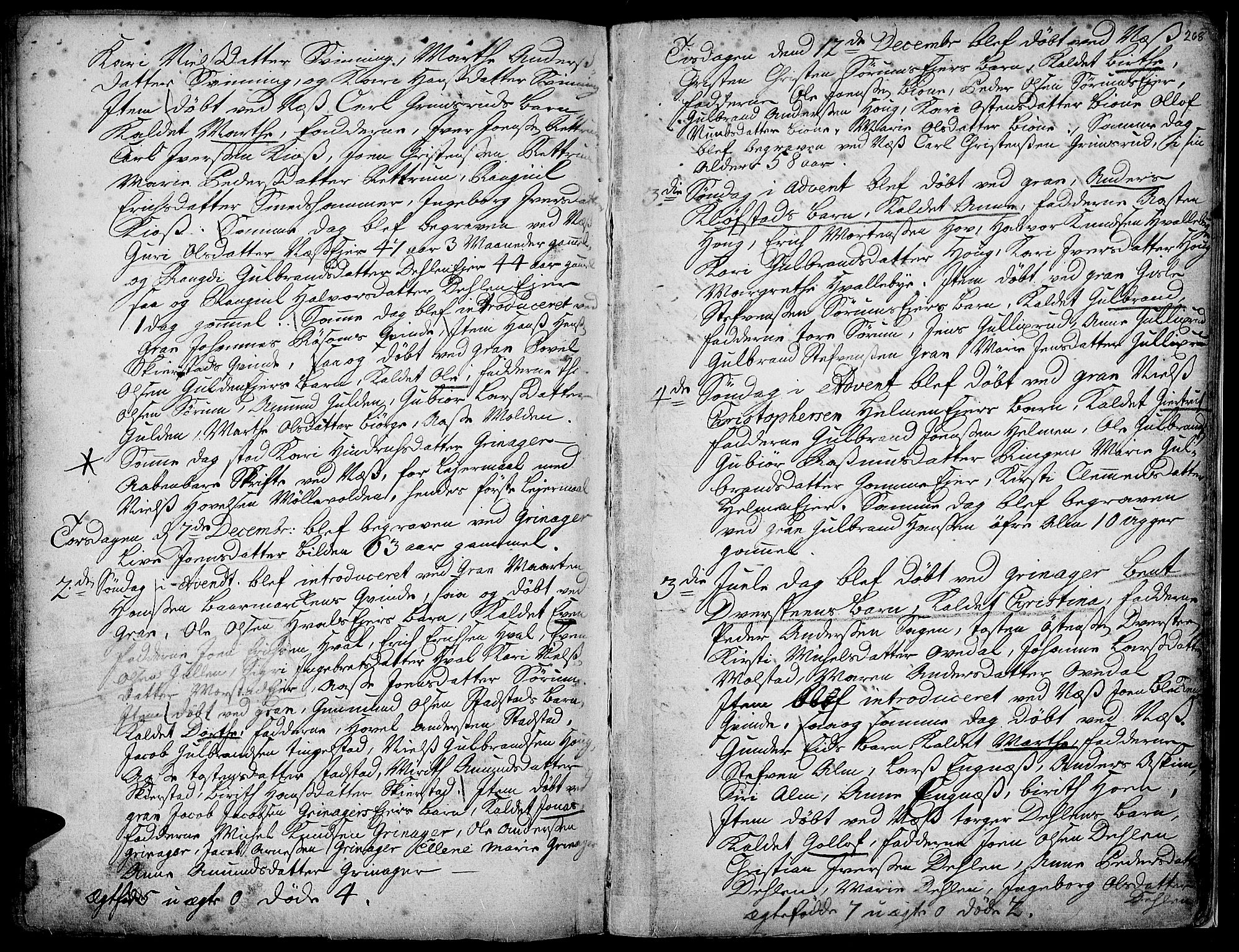 Gran prestekontor, AV/SAH-PREST-112/H/Ha/Haa/L0001: Ministerialbok nr. 1, 1707-1731, s. 268