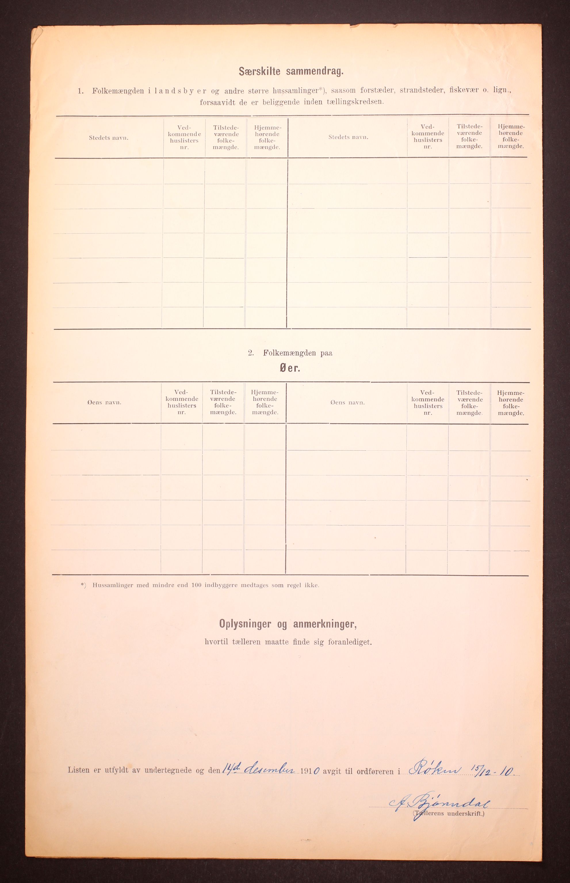 RA, Folketelling 1910 for 0627 Røyken herred, 1910, s. 6