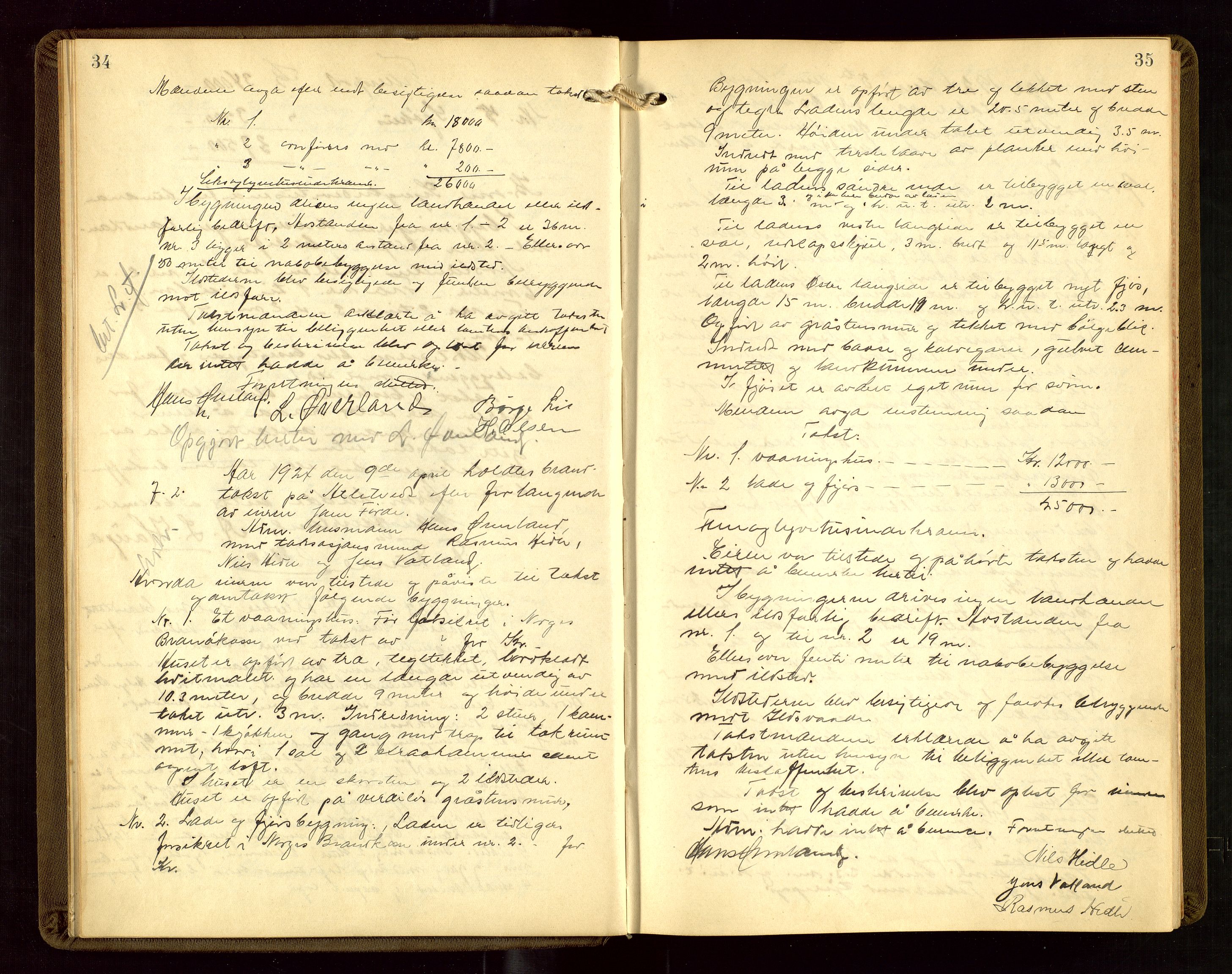 Nedstrand lensmannskontor, AV/SAST-A-100236/Goa/L0002: "Brandtakstprotokoll for lensmannen i Nedstrand", 1922-1955, s. 34-35