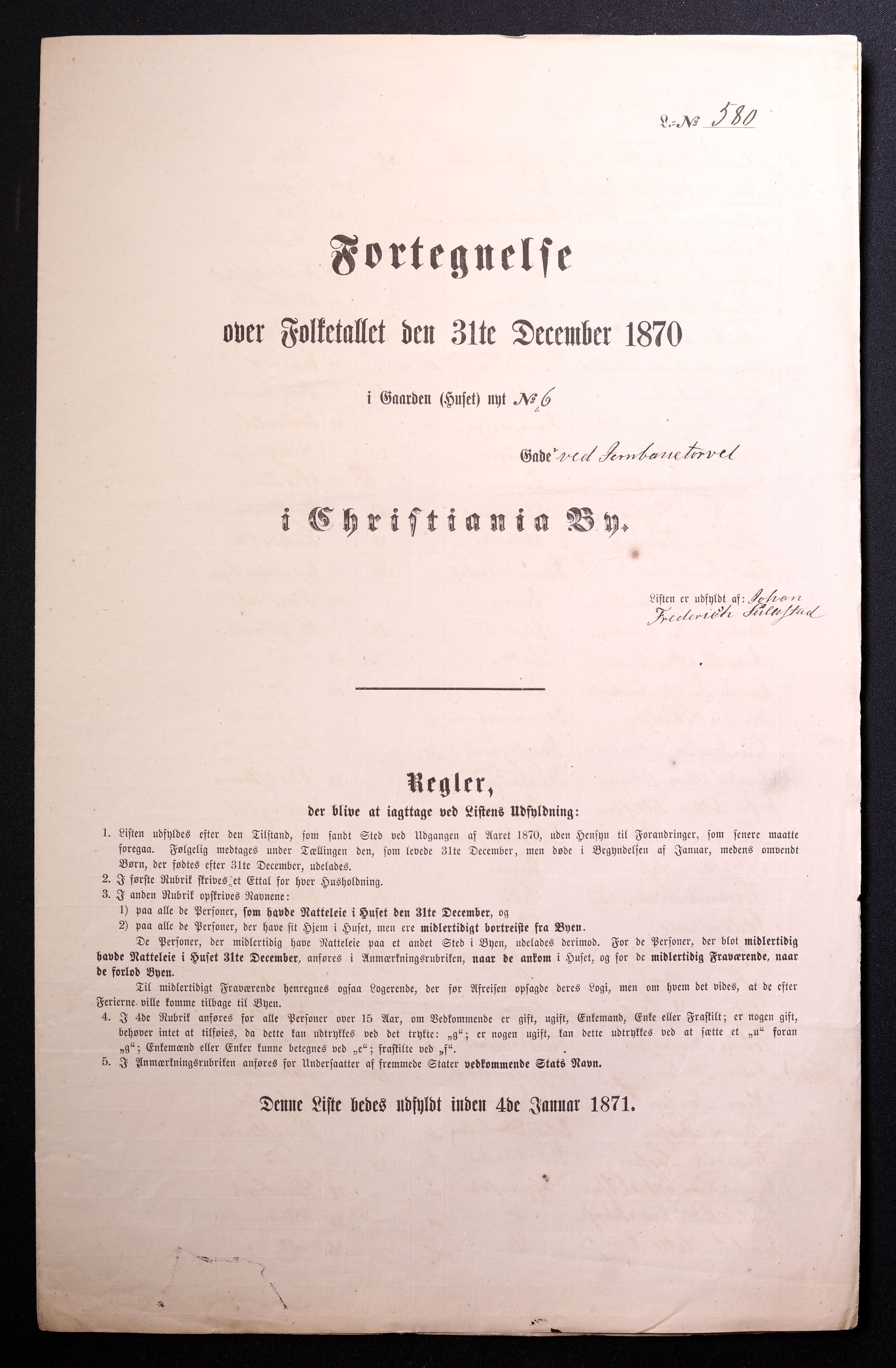 RA, Folketelling 1870 for 0301 Kristiania kjøpstad, 1870, s. 1358