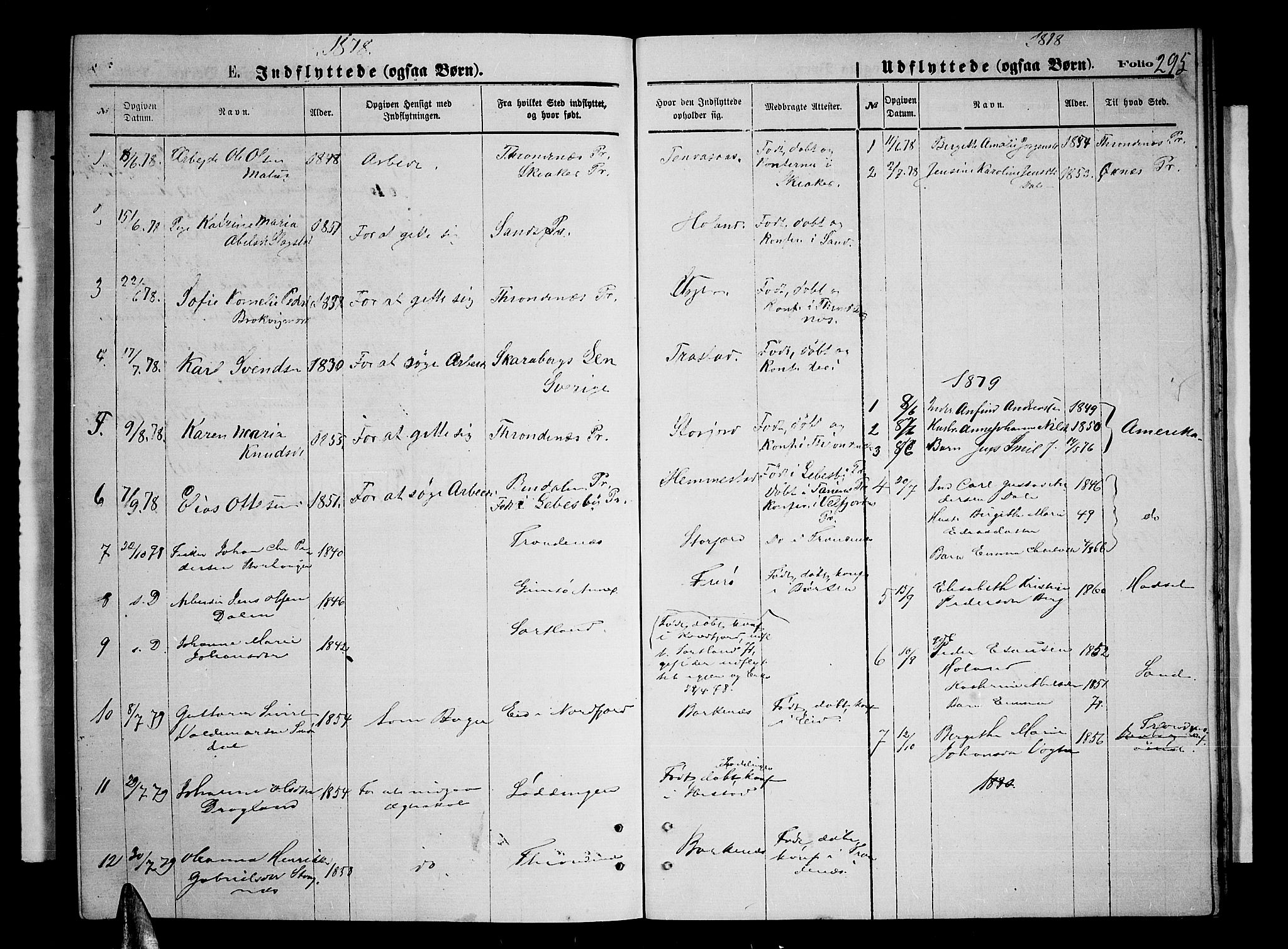 Kvæfjord sokneprestkontor, AV/SATØ-S-1323/G/Ga/Gab/L0004klokker: Klokkerbok nr. 4, 1870-1886, s. 295