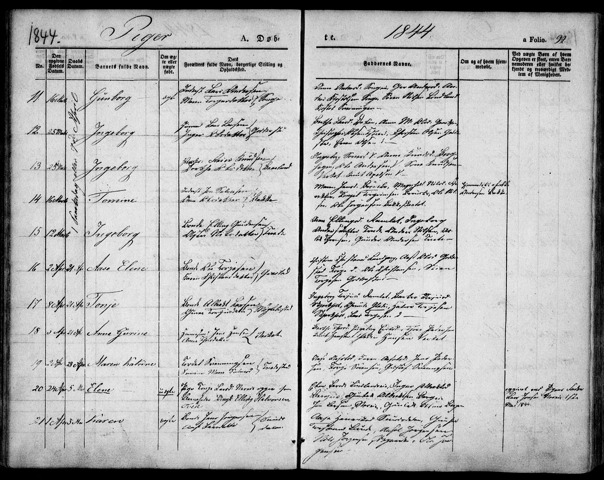 Holt sokneprestkontor, AV/SAK-1111-0021/F/Fa/L0007: Ministerialbok nr. A 7, 1836-1848, s. 92