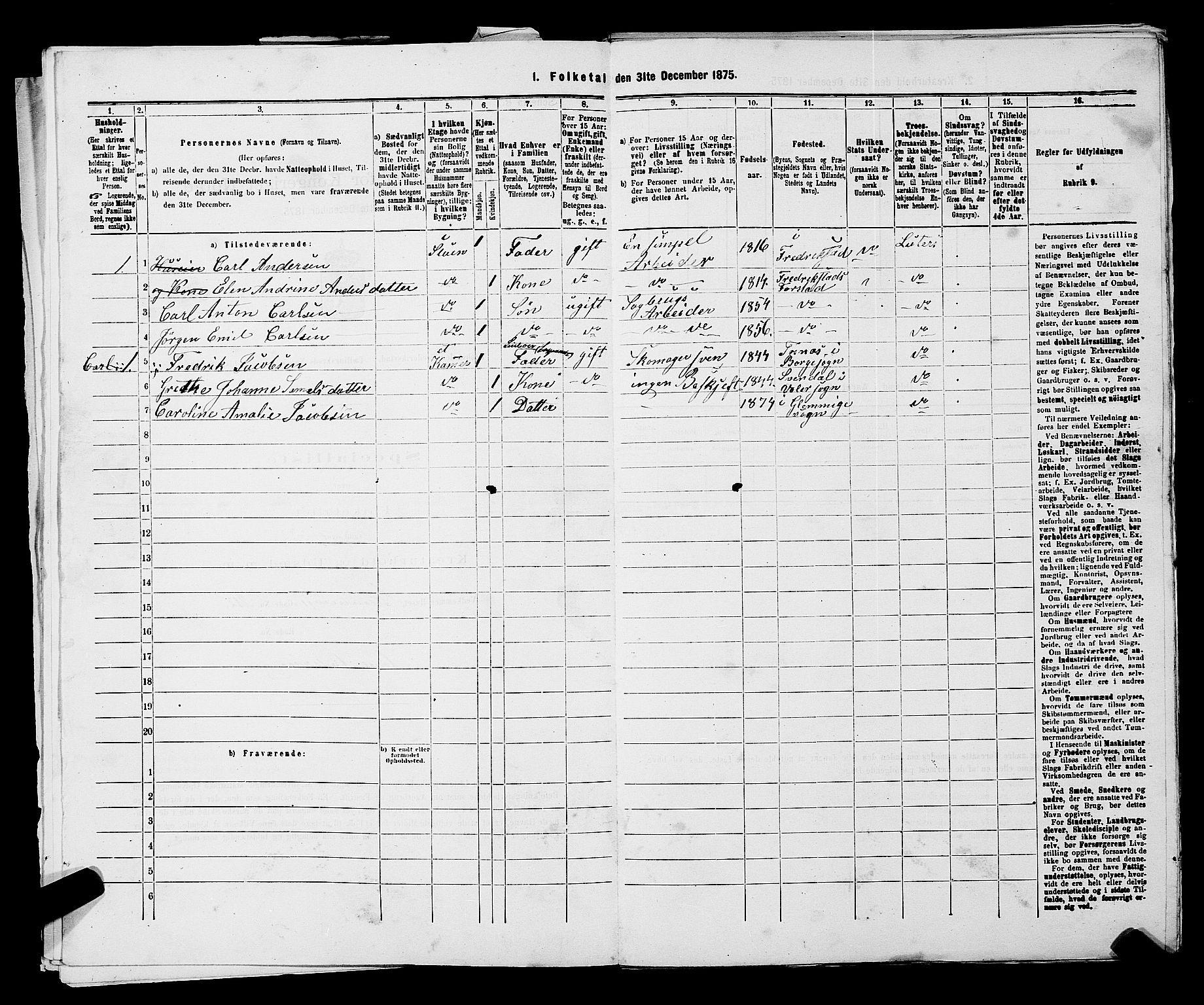 RA, Folketelling 1875 for 0103B Fredrikstad prestegjeld, Fredrikstad kjøpstad, 1875, s. 777