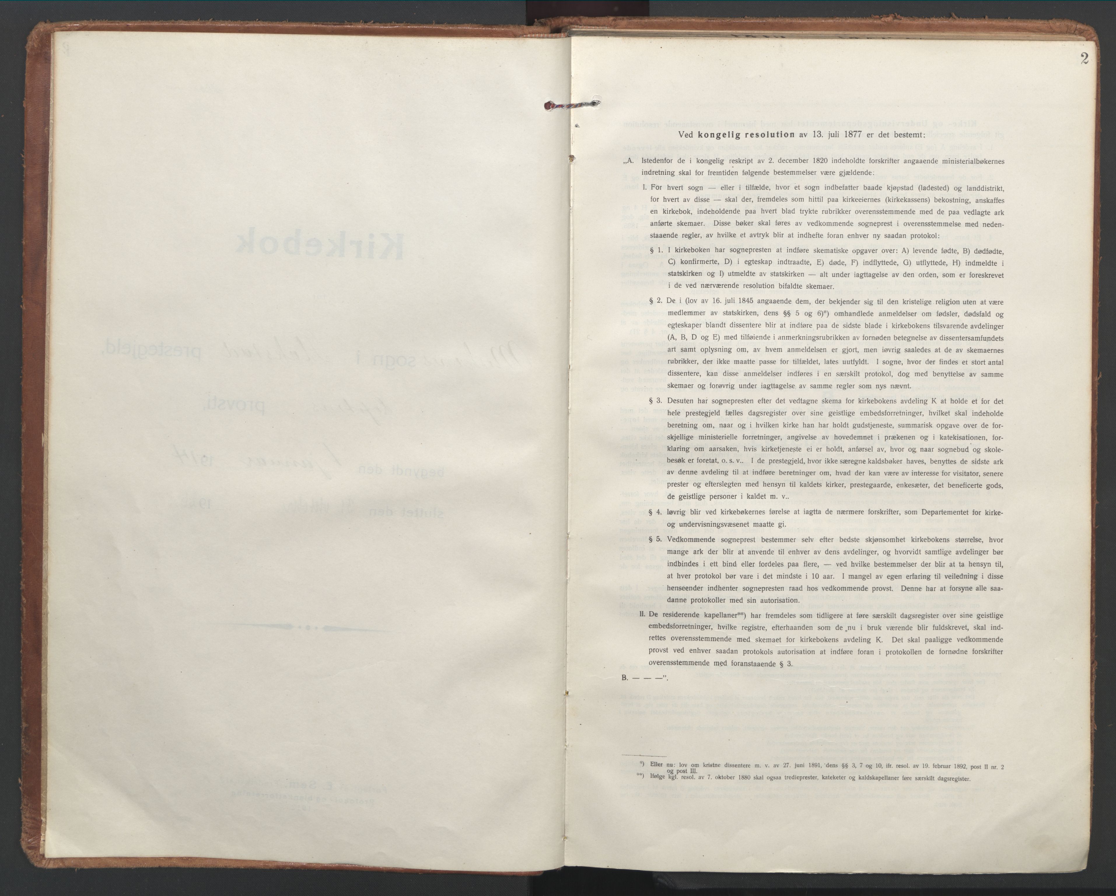 Ministerialprotokoller, klokkerbøker og fødselsregistre - Nordland, SAT/A-1459/886/L1222: Ministerialbok nr. 886A04, 1914-1926, s. 2