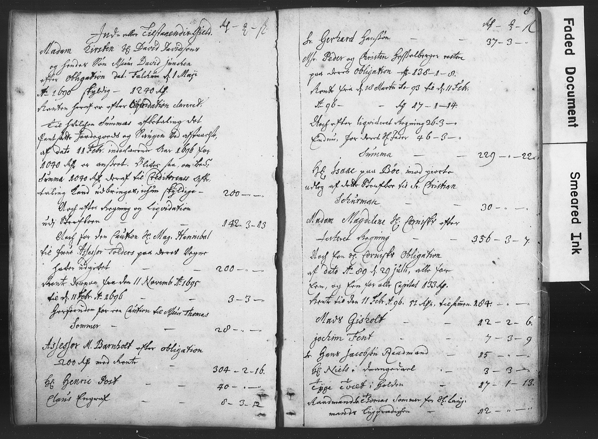 Nedre Telemark og Bamble prosti, AV/SAKO-A-438/O/Ob/L0001: Skifteprotokoll, 1696-1717, s. 8