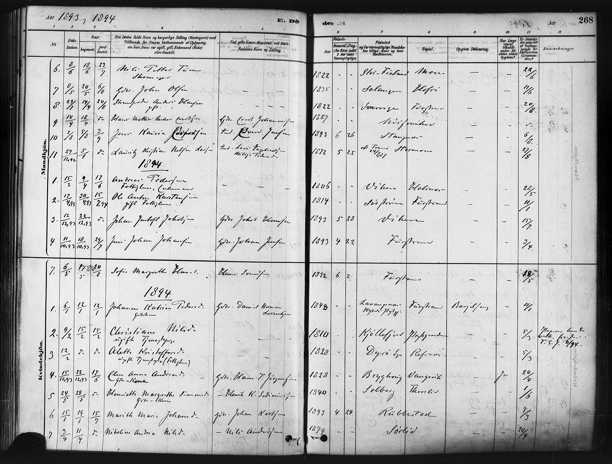 Tranøy sokneprestkontor, AV/SATØ-S-1313/I/Ia/Iaa/L0009kirke: Ministerialbok nr. 9, 1878-1904, s. 268