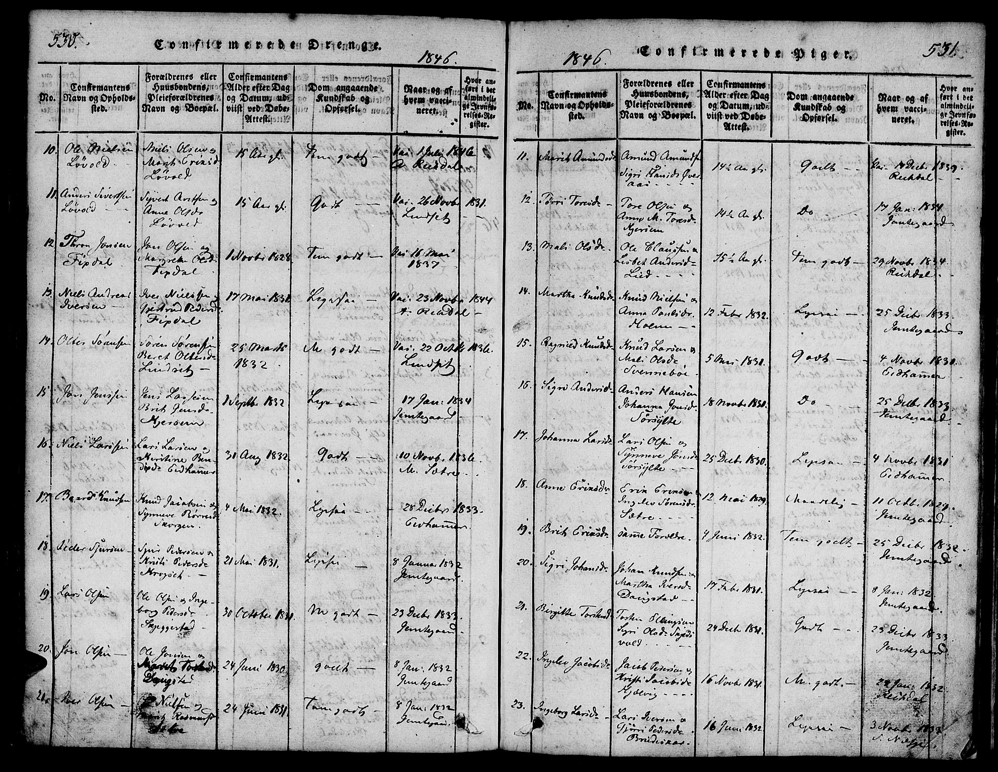 Ministerialprotokoller, klokkerbøker og fødselsregistre - Møre og Romsdal, AV/SAT-A-1454/539/L0528: Ministerialbok nr. 539A01, 1818-1847, s. 530-531