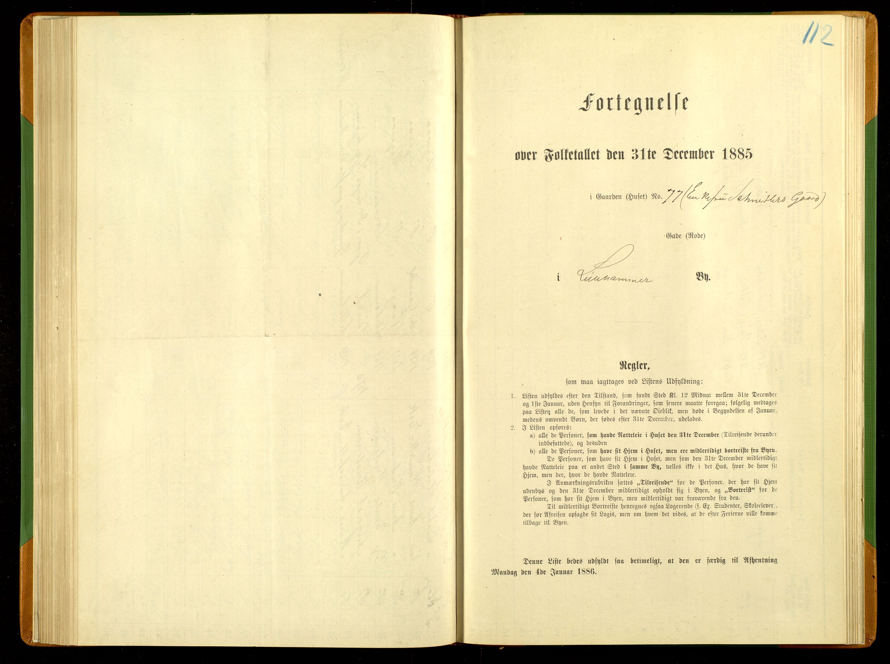SAH, Folketelling 1885 for 0501 Lillehammer kjøpstad, 1885, s. 244
