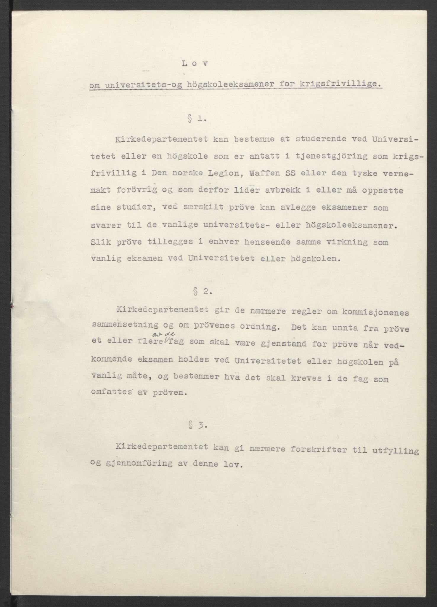 NS-administrasjonen 1940-1945 (Statsrådsekretariatet, de kommisariske statsråder mm), RA/S-4279/D/Db/L0099: Lover, 1943, s. 217