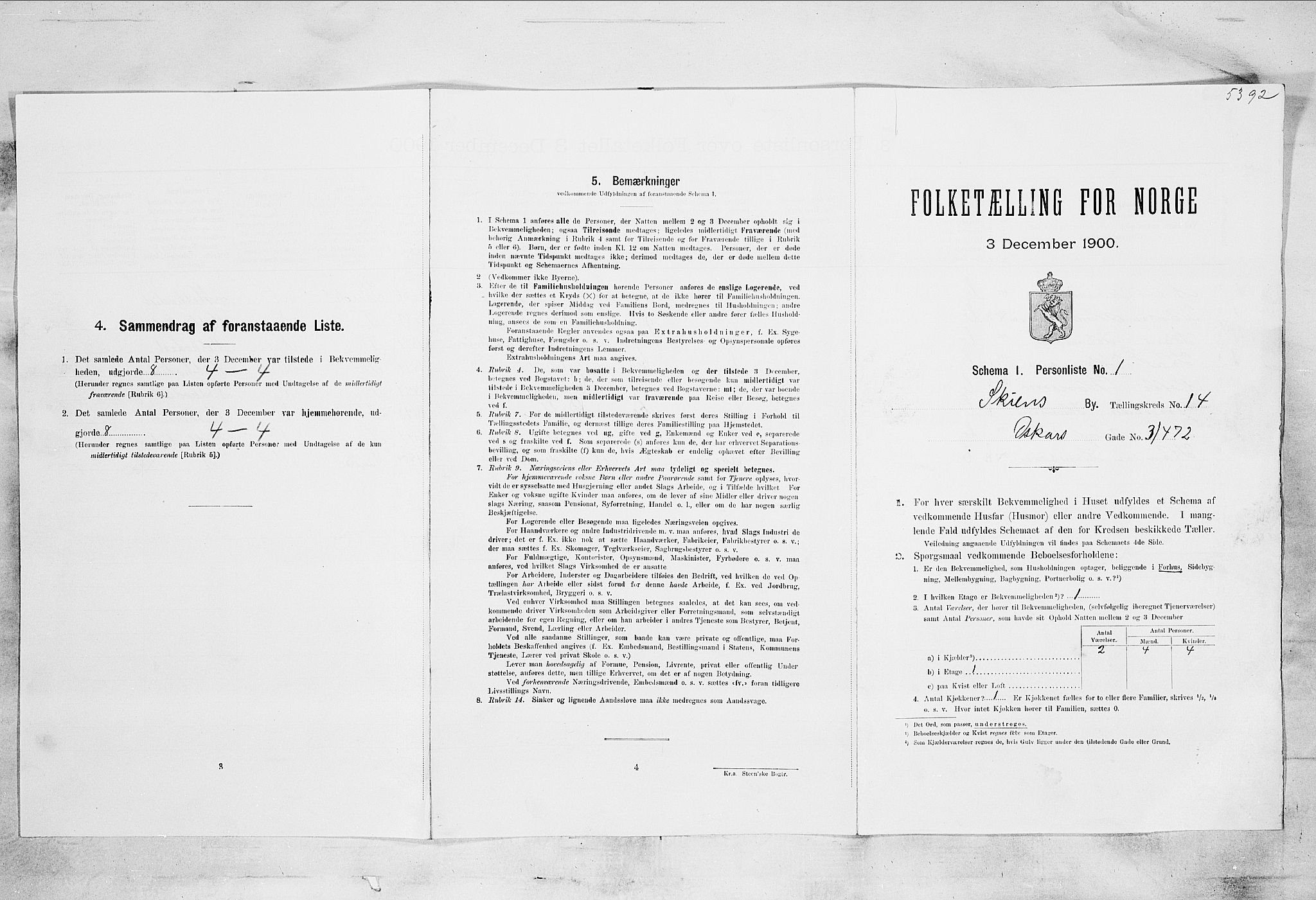 SAKO, Folketelling 1900 for 0806 Skien kjøpstad, 1900, s. 2278
