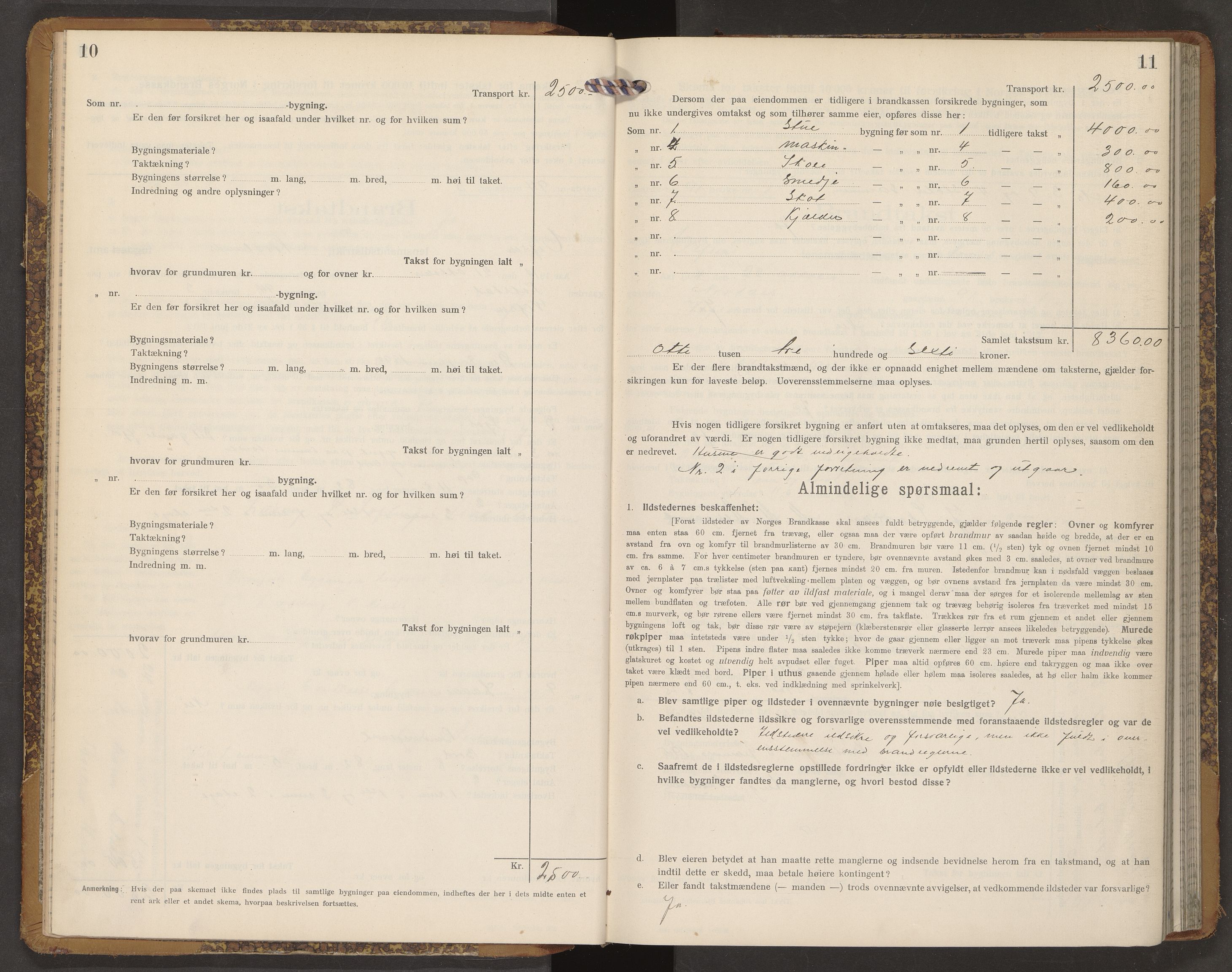 Norges Brannkasse Vefsn, AV/SAT-A-5573/Fb/L0006: Branntakstprotokoll, 1914-1918