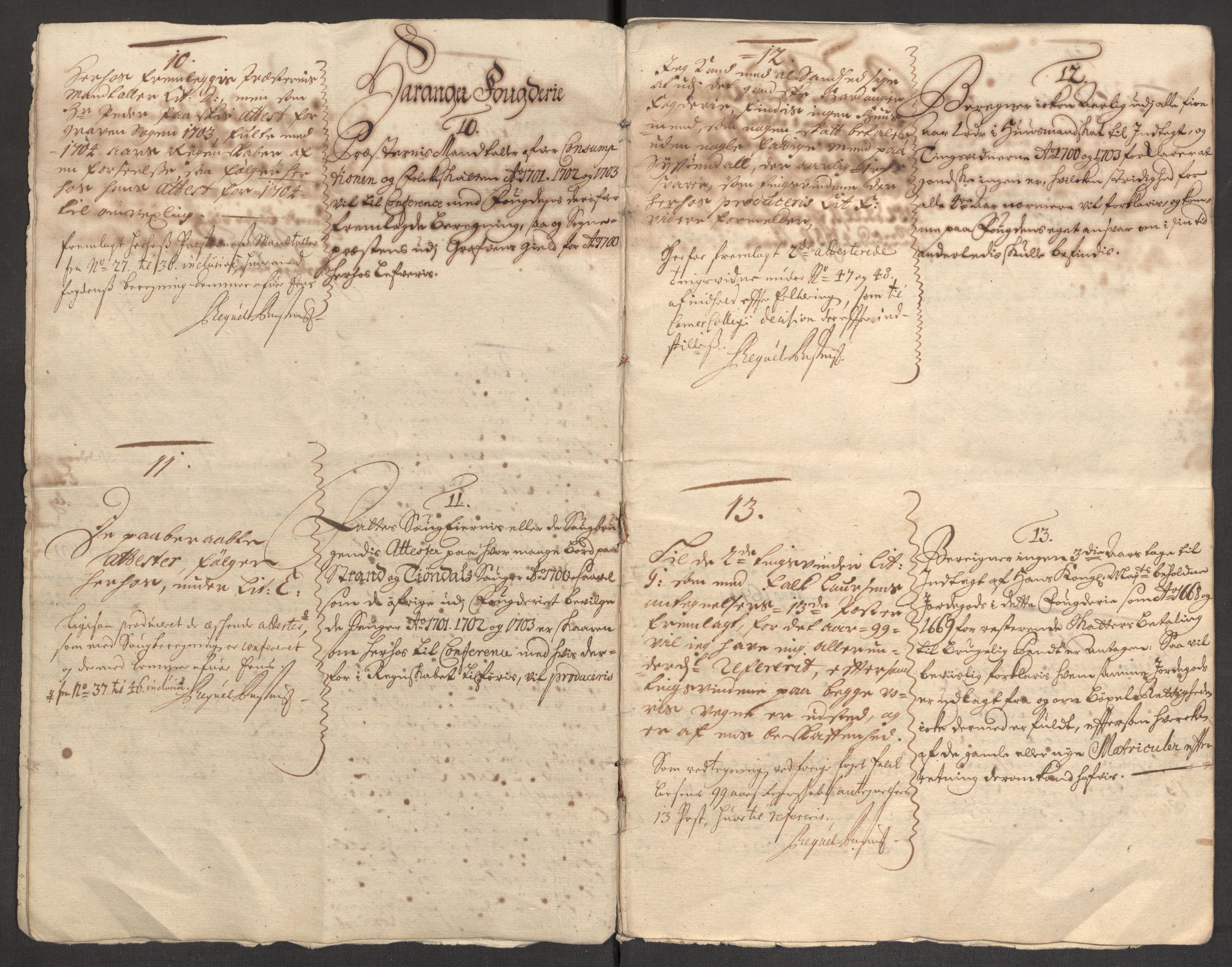Rentekammeret inntil 1814, Reviderte regnskaper, Fogderegnskap, AV/RA-EA-4092/R48/L2981: Fogderegnskap Sunnhordland og Hardanger, 1703, s. 265