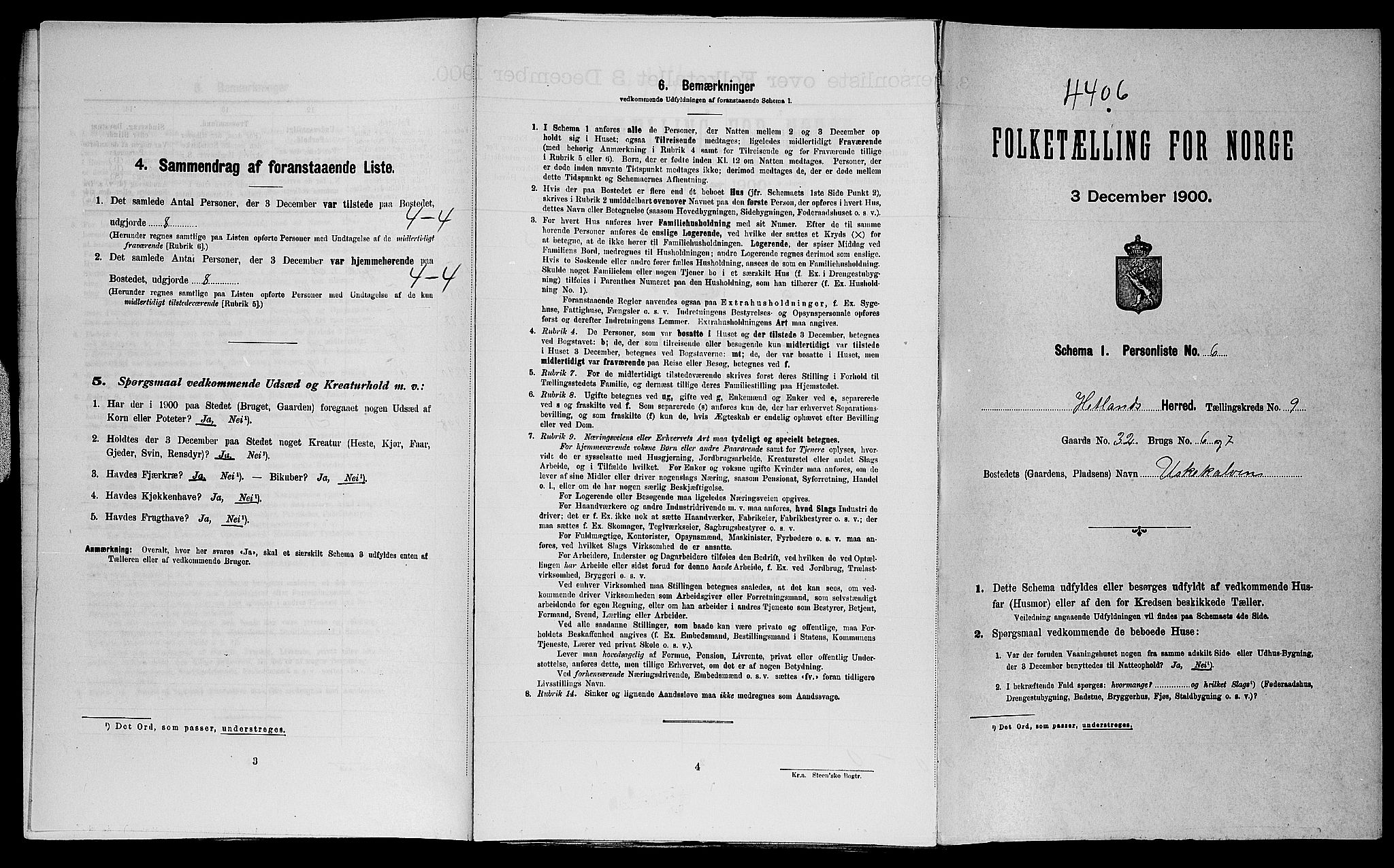 SAST, Folketelling 1900 for 1126 Hetland herred, 1900, s. 1350