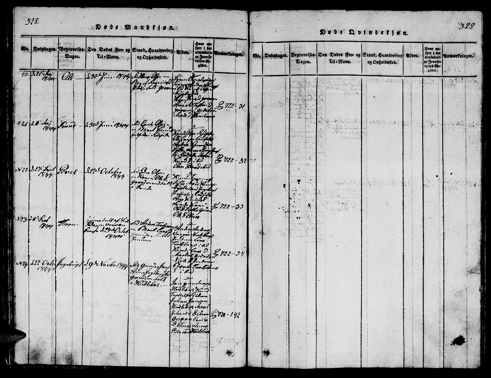 Ministerialprotokoller, klokkerbøker og fødselsregistre - Møre og Romsdal, AV/SAT-A-1454/565/L0752: Klokkerbok nr. 565C01, 1817-1844, s. 328-329