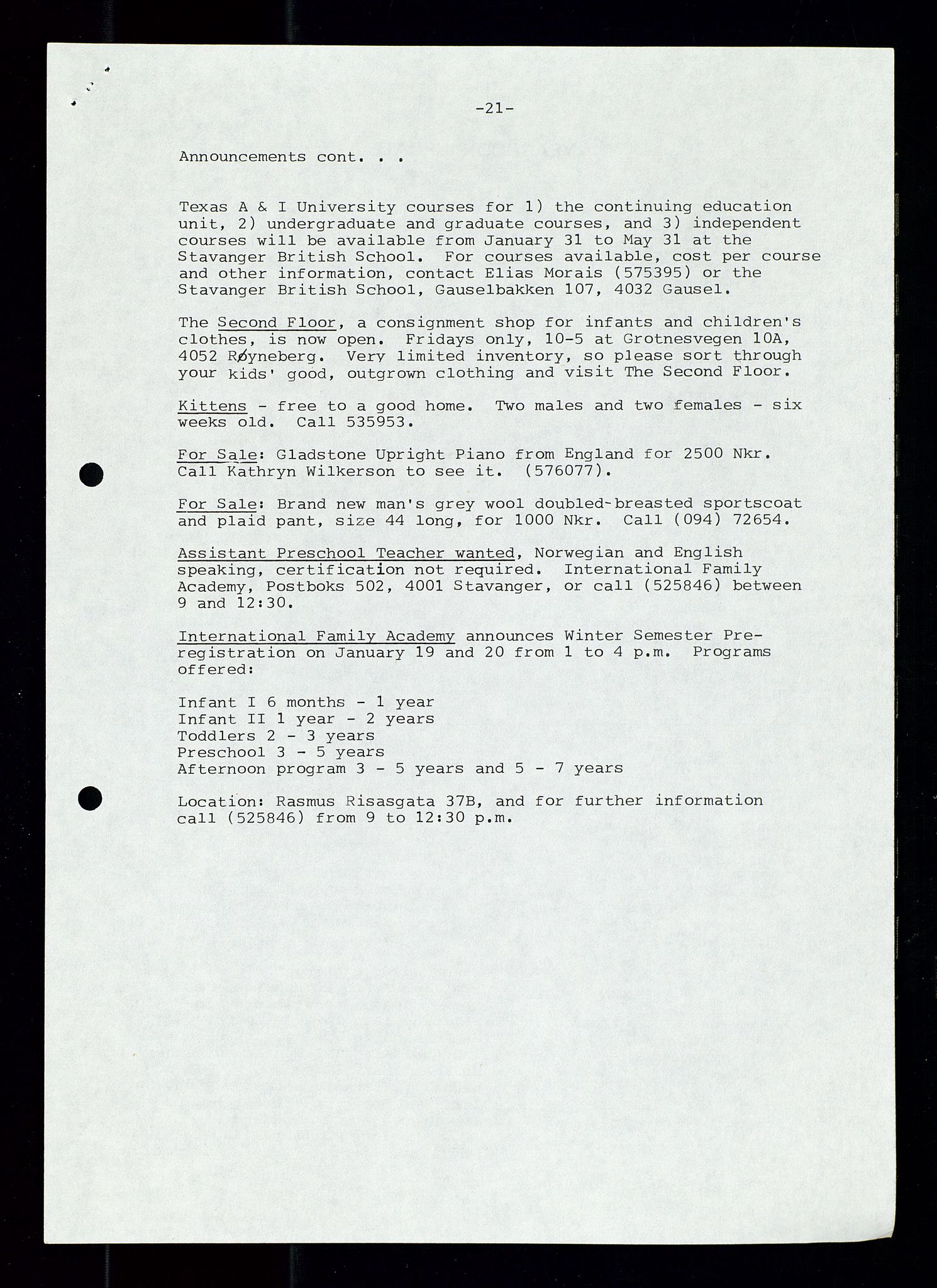 PA 1547 - Petroleum Wives Club, AV/SAST-A-101974/X/Xa/L0002: Newsletter, 1979-1987