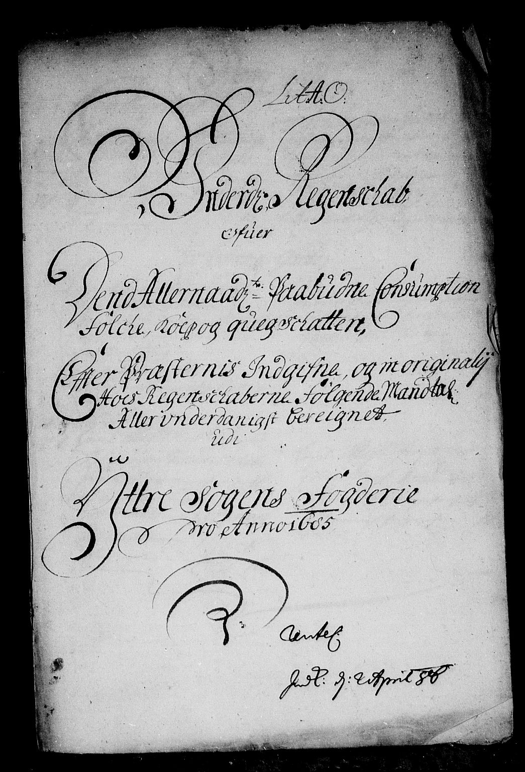 Rentekammeret inntil 1814, Reviderte regnskaper, Stiftamtstueregnskaper, Bergen stiftamt, RA/EA-6043/R/Rc/L0078: Bergen stiftamt, 1685