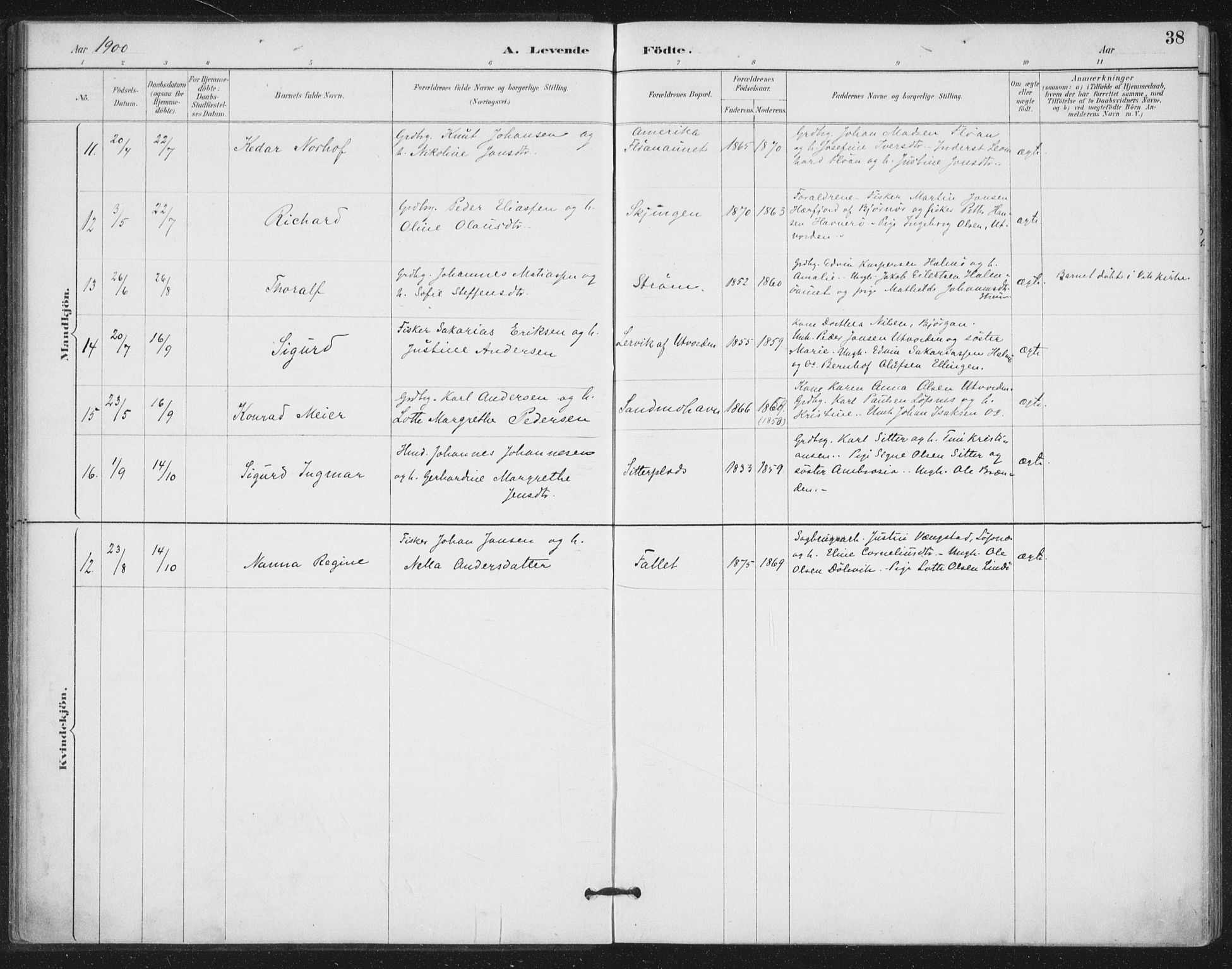 Ministerialprotokoller, klokkerbøker og fødselsregistre - Nord-Trøndelag, SAT/A-1458/772/L0603: Ministerialbok nr. 772A01, 1885-1912, s. 38