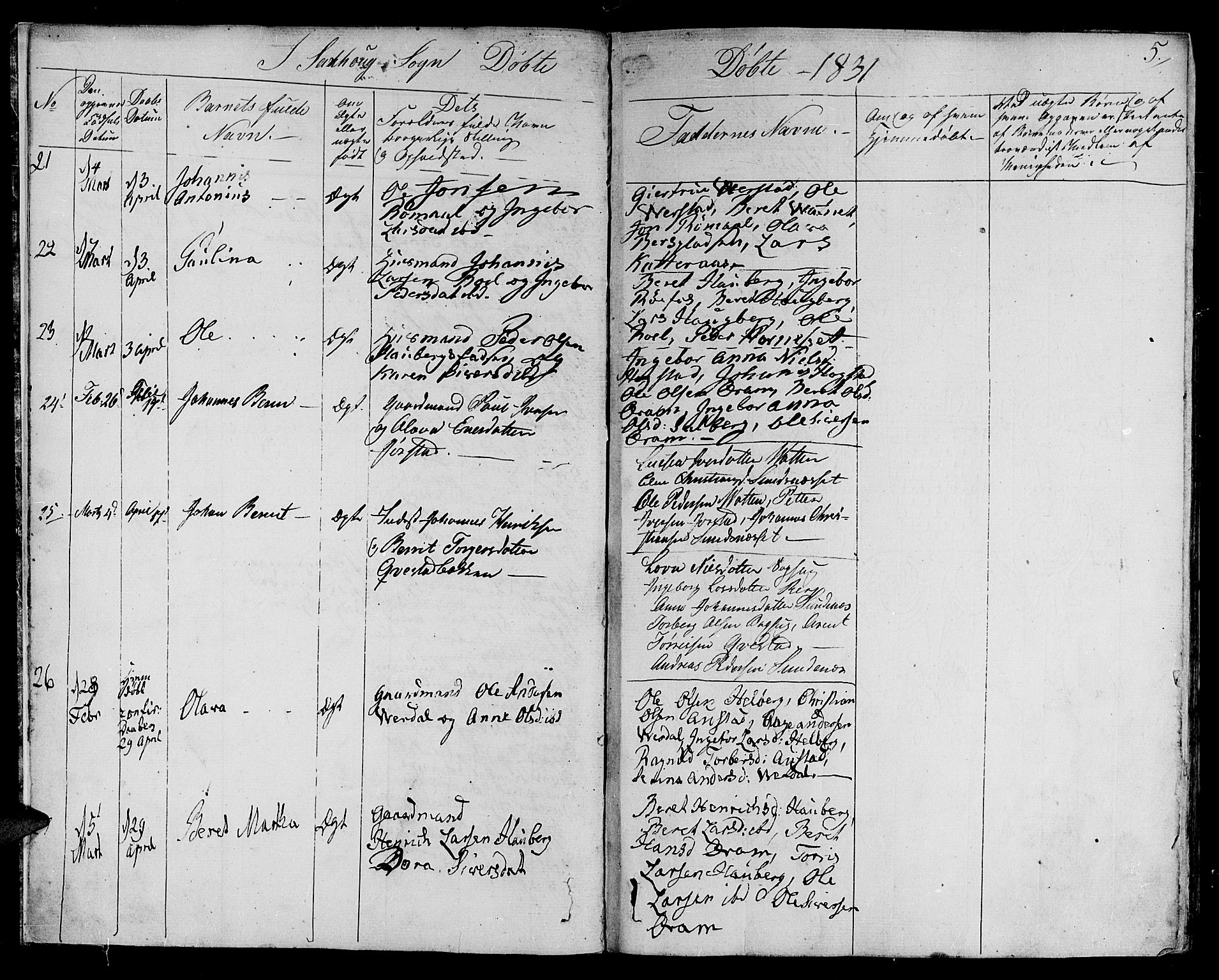 Ministerialprotokoller, klokkerbøker og fødselsregistre - Nord-Trøndelag, AV/SAT-A-1458/730/L0277: Ministerialbok nr. 730A06 /1, 1830-1839, s. 5