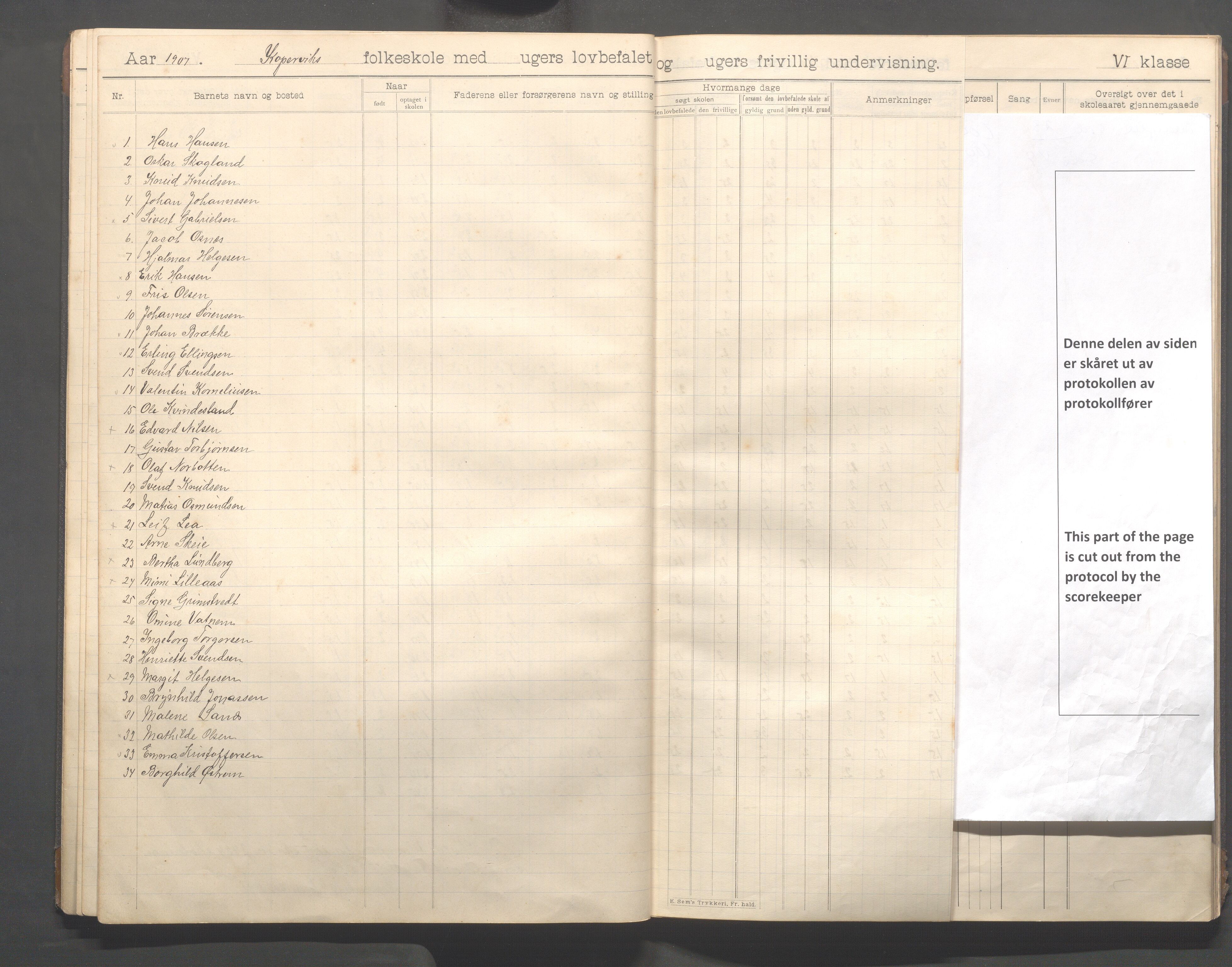 Kopervik Kommune - Kopervik skole, IKAR/K-102472/H/L0013: Skoleprotokoll 6.klasse, 1904-1915, s. 13