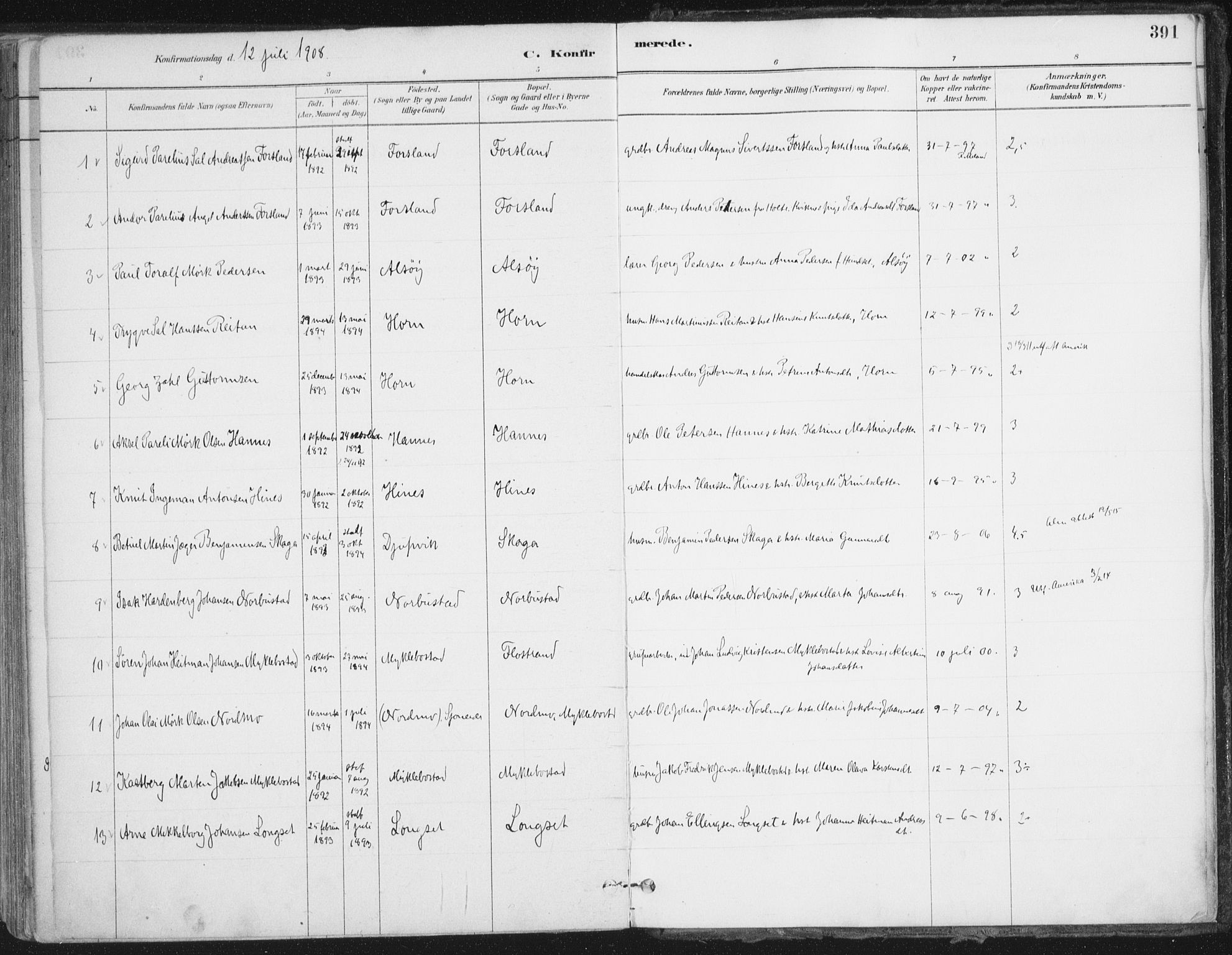 Ministerialprotokoller, klokkerbøker og fødselsregistre - Nordland, SAT/A-1459/838/L0552: Ministerialbok nr. 838A10, 1880-1910, s. 391