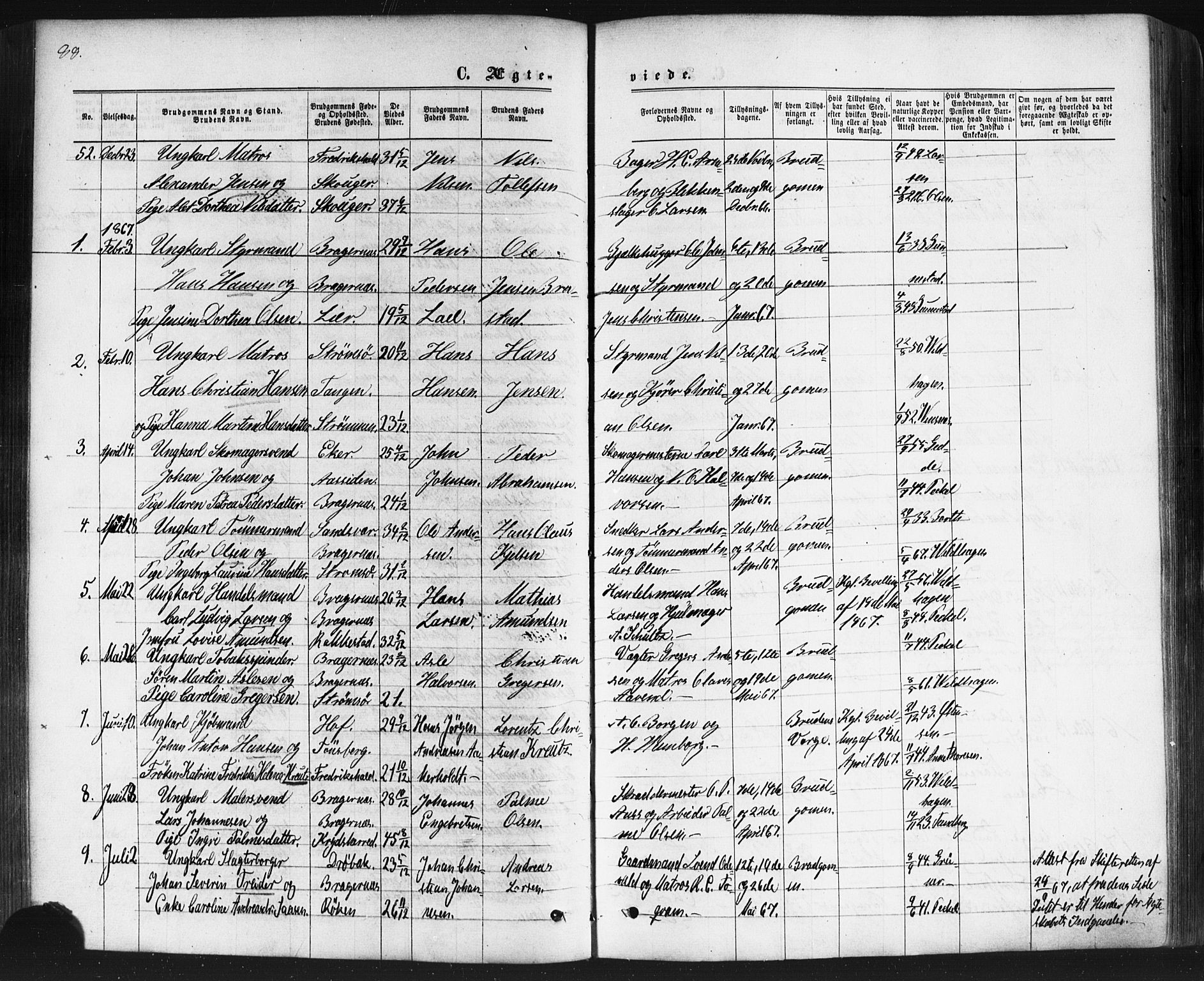 Bragernes kirkebøker, AV/SAKO-A-6/F/Fc/L0003: Ministerialbok nr. III 3, 1865-1874, s. 88
