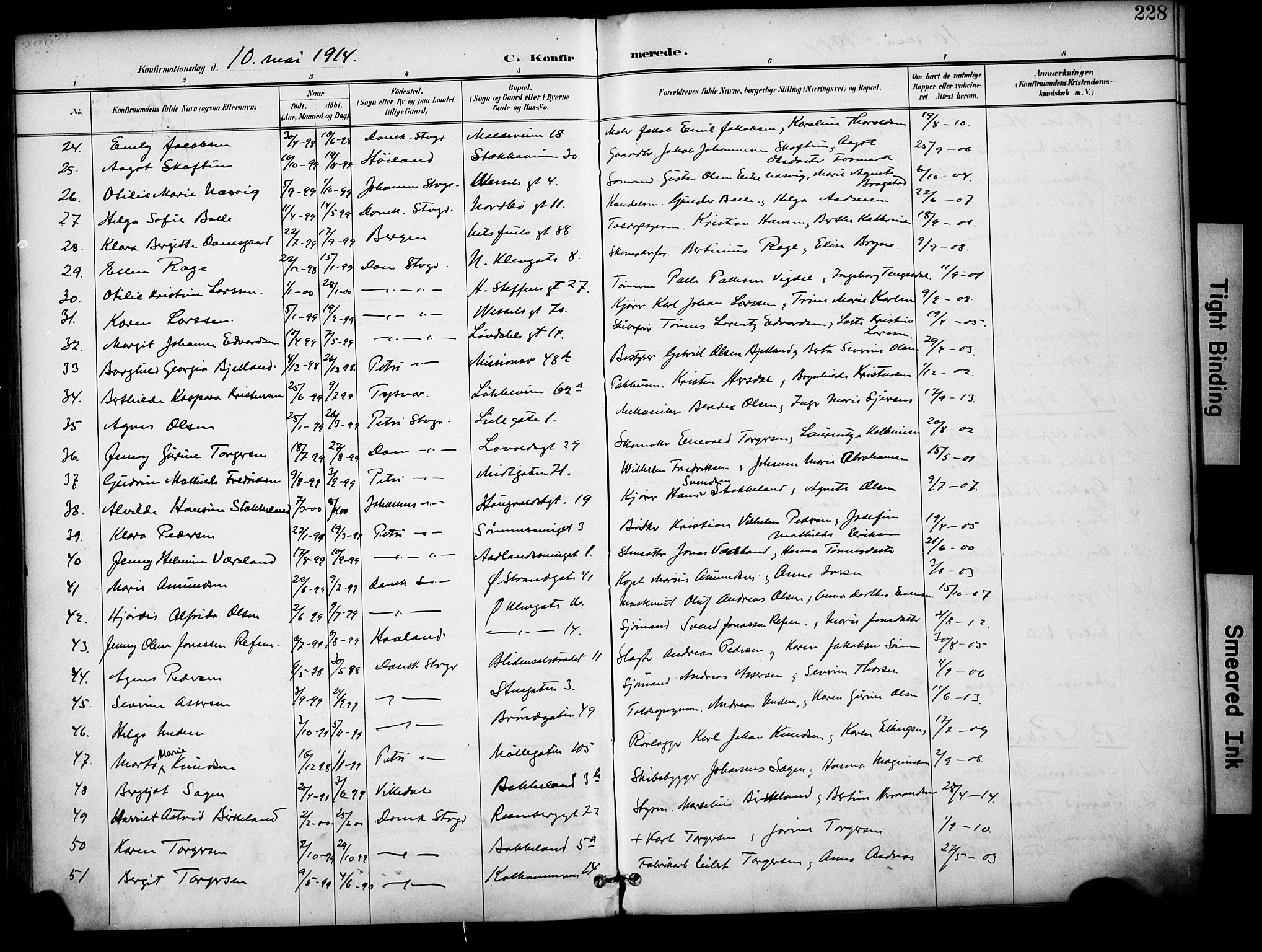 Domkirken sokneprestkontor, AV/SAST-A-101812/001/30/30BA/L0031: Ministerialbok nr. A 30, 1896-1916, s. 228