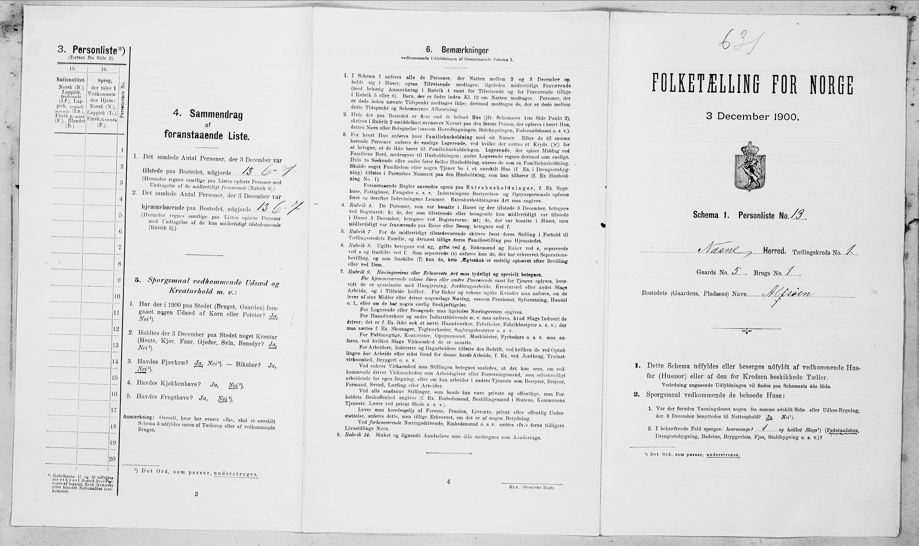 SAT, Folketelling 1900 for 1828 Nesna herred, 1900, s. 25