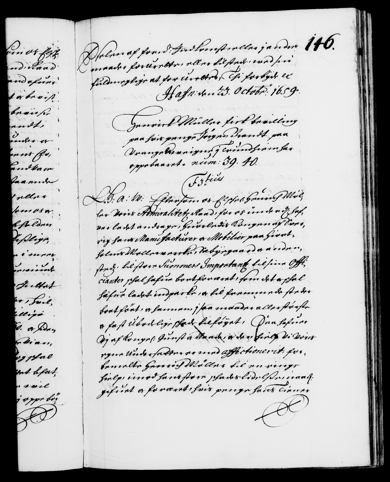 Danske Kanselli 1572-1799, AV/RA-EA-3023/F/Fc/Fca/Fcaa/L0009: Norske registre (mikrofilm), 1657-1660, s. 146a