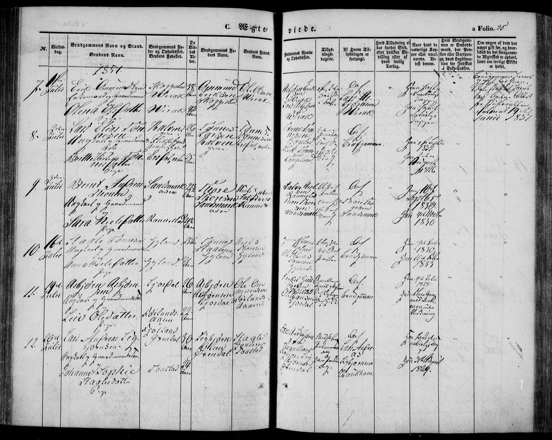 Bakke sokneprestkontor, AV/SAK-1111-0002/F/Fa/Faa/L0005: Ministerialbok nr. A 5, 1847-1855, s. 25