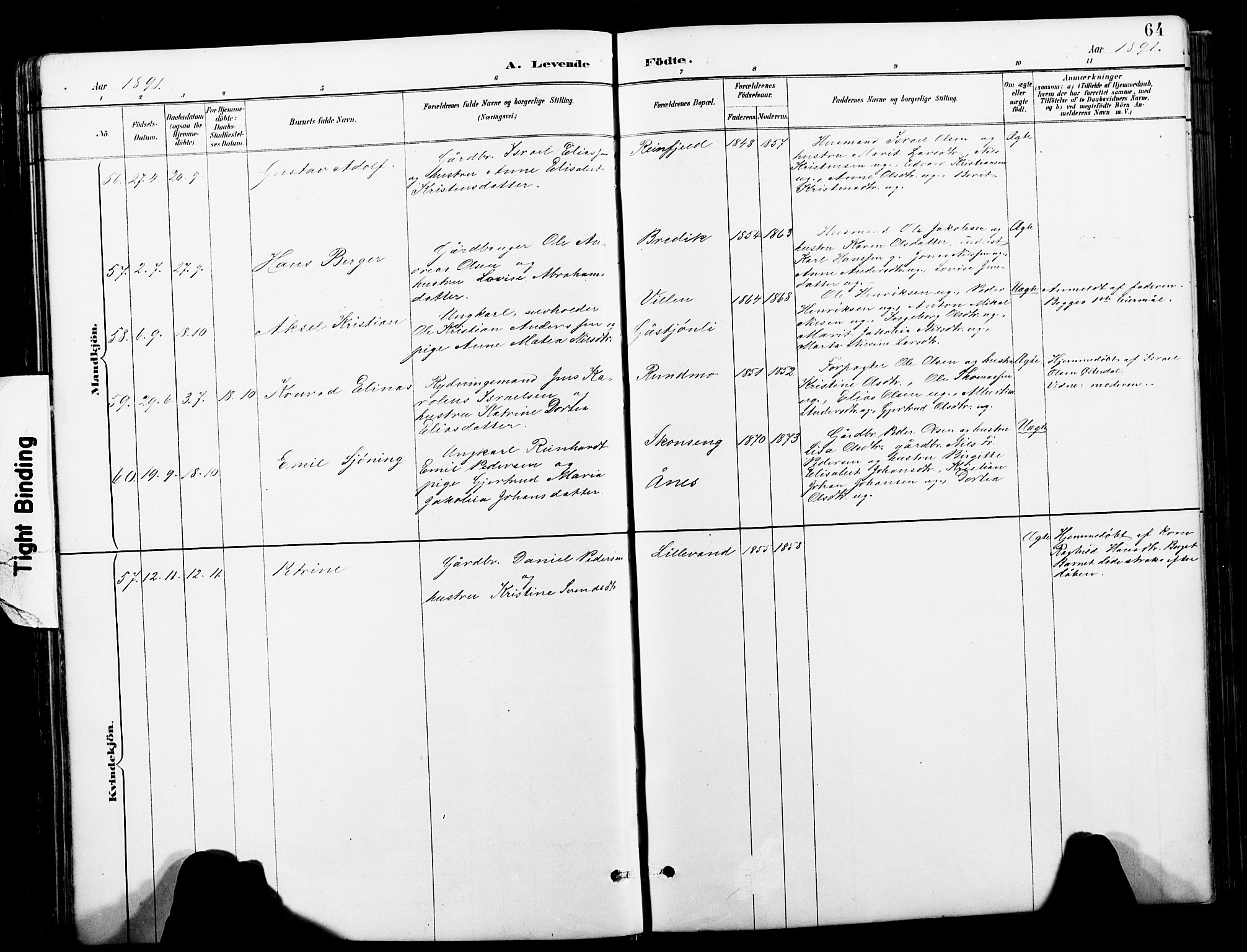 Ministerialprotokoller, klokkerbøker og fødselsregistre - Nordland, AV/SAT-A-1459/827/L0421: Klokkerbok nr. 827C10, 1887-1906, s. 64