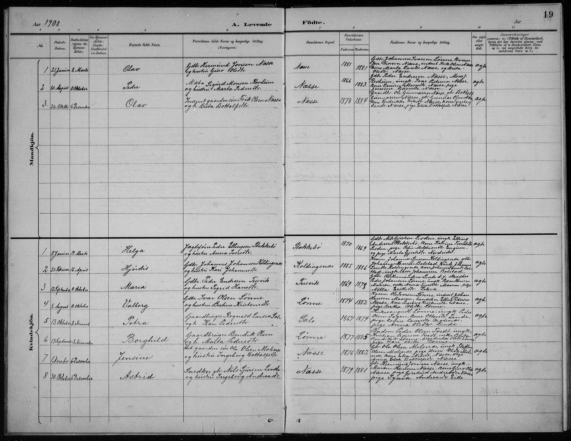 Balestrand sokneprestembete, AV/SAB-A-79601/H/Hab/Habc/L0003: Klokkerbok nr. C 3, 1895-1927, s. 19