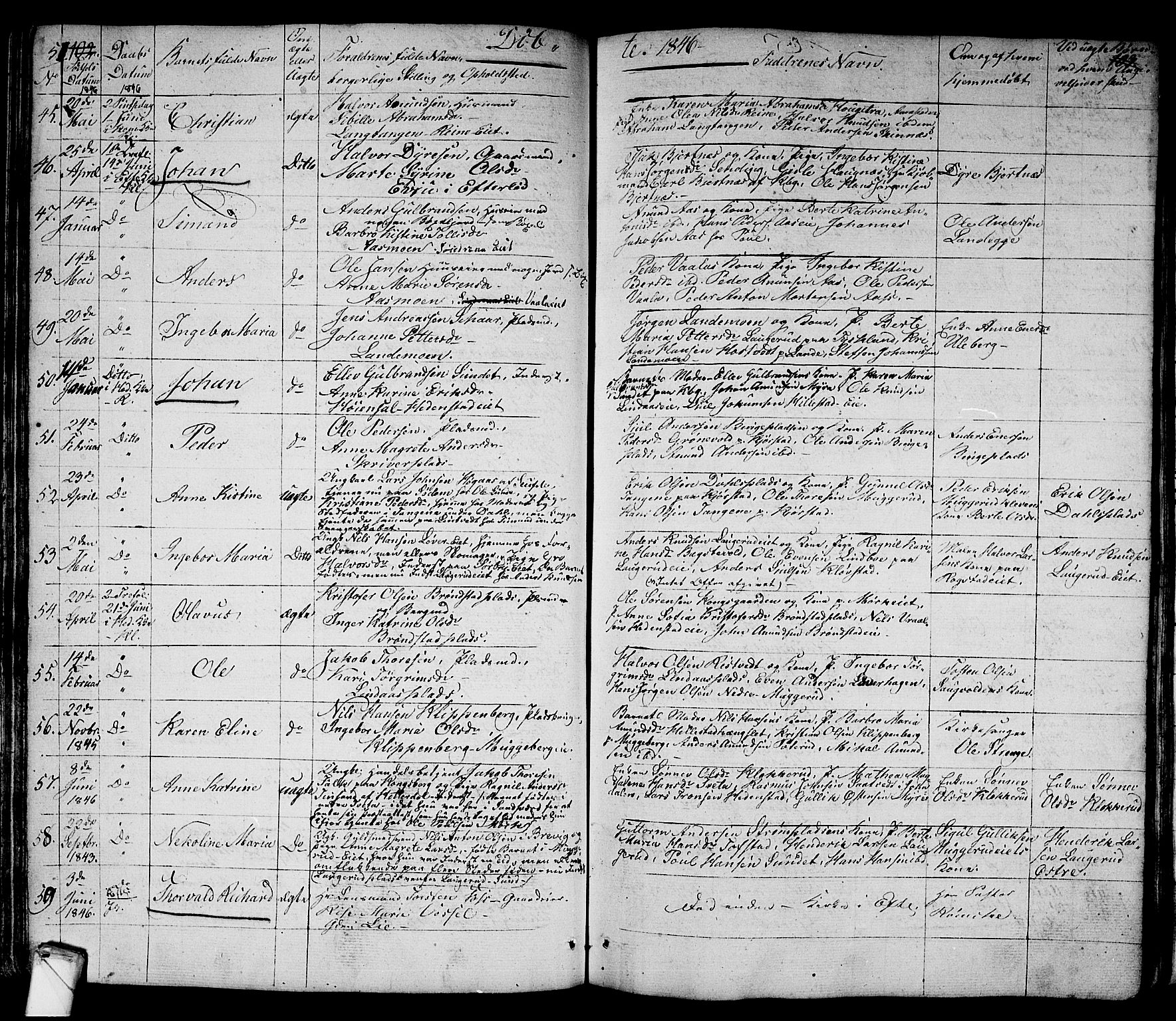 Sandsvær kirkebøker, AV/SAKO-A-244/G/Ga/L0004: Klokkerbok nr. I 4, 1840-1856, s. 51