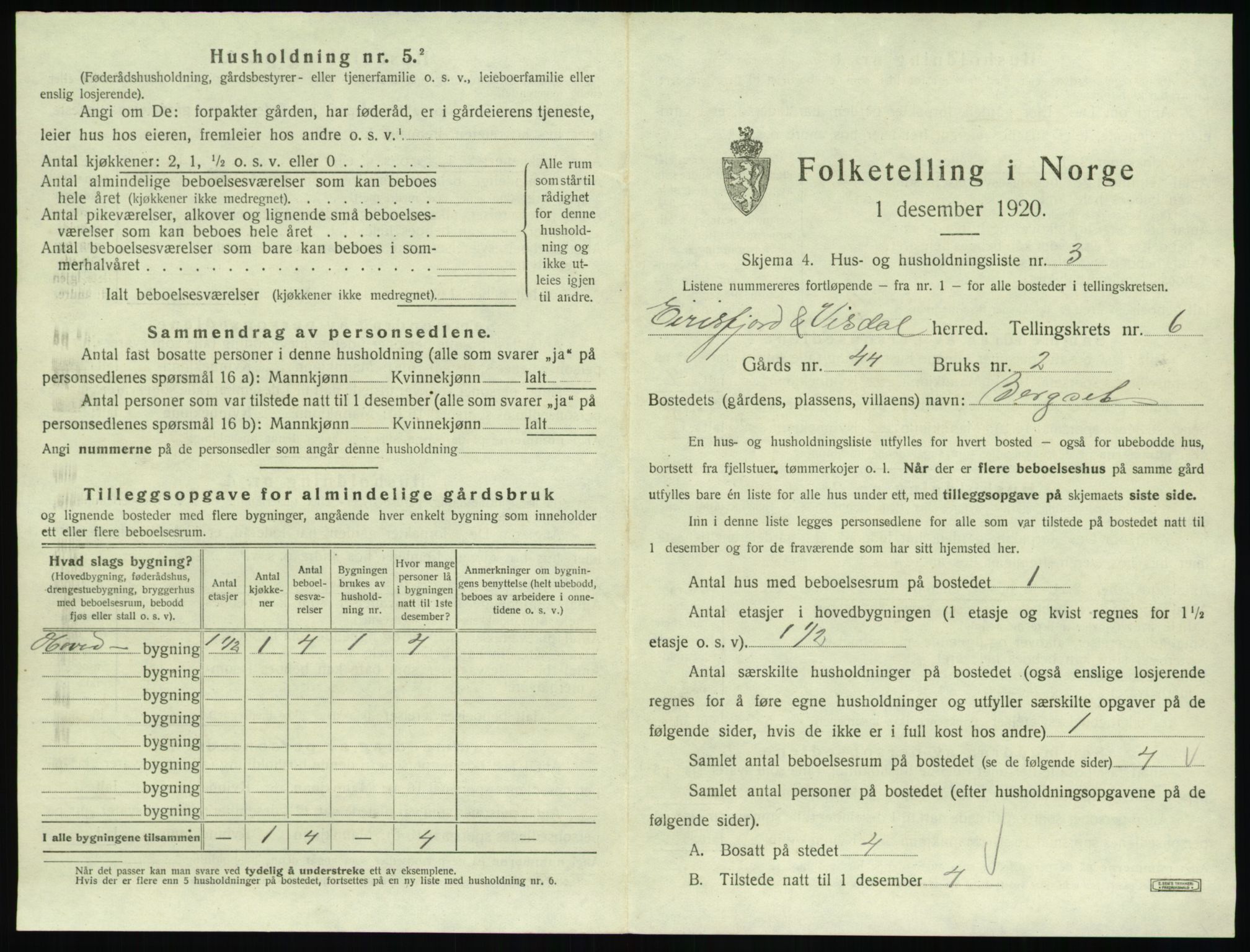 SAT, Folketelling 1920 for 1542 Eresfjord og Vistdal herred, 1920, s. 583