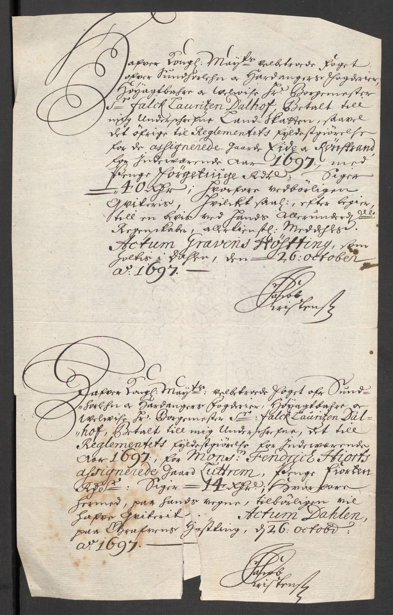 Rentekammeret inntil 1814, Reviderte regnskaper, Fogderegnskap, RA/EA-4092/R48/L2977: Fogderegnskap Sunnhordland og Hardanger, 1697-1698, s. 200
