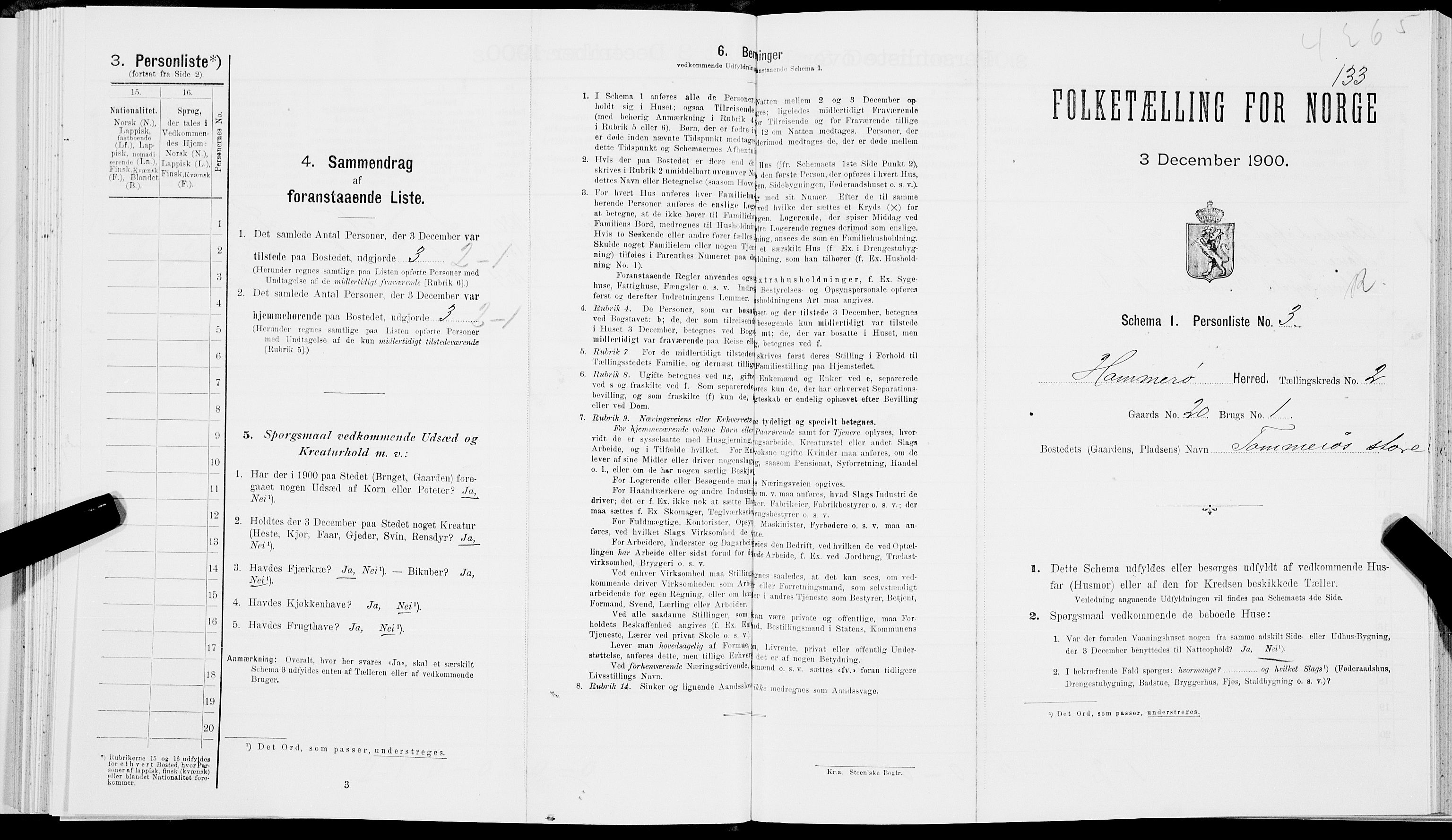 SAT, Folketelling 1900 for 1849 Hamarøy herred, 1900, s. 150