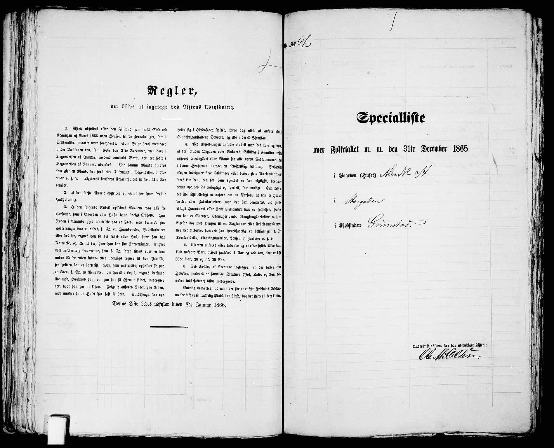 RA, Folketelling 1865 for 0904B Fjære prestegjeld, Grimstad kjøpstad, 1865, s. 138