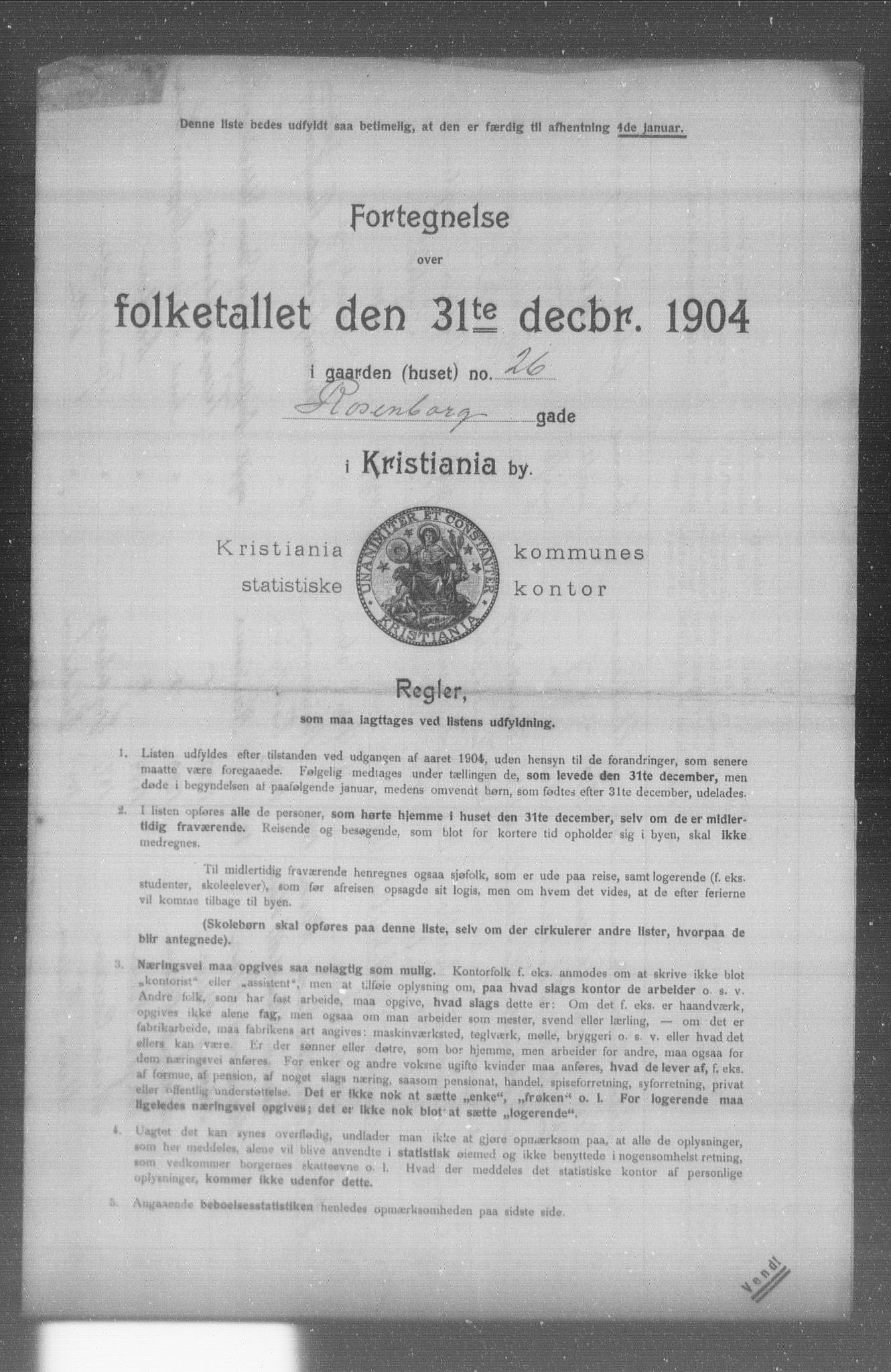 OBA, Kommunal folketelling 31.12.1904 for Kristiania kjøpstad, 1904, s. 16136