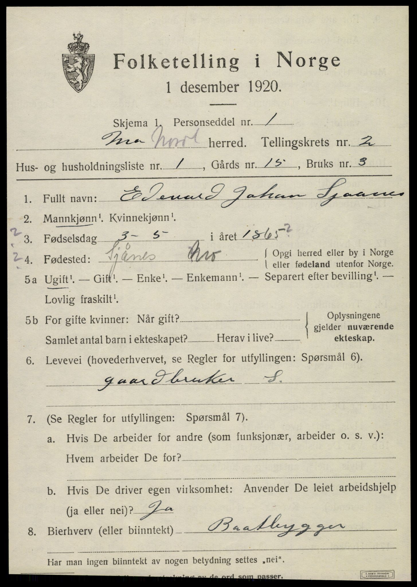 SAT, Folketelling 1920 for 1833 Mo herred, 1920, s. 2621