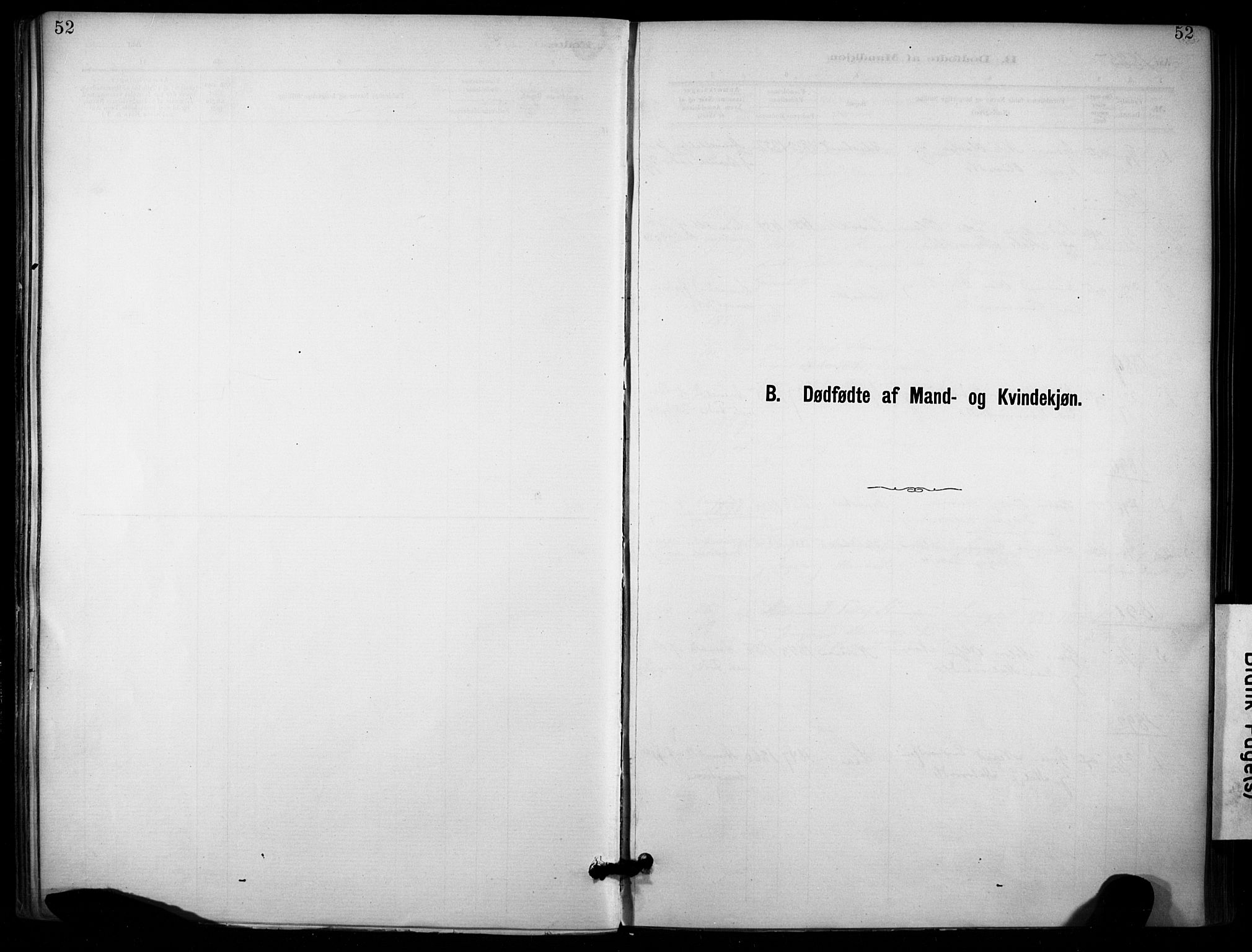 Lunde kirkebøker, SAKO/A-282/F/Fa/L0002: Ministerialbok nr. I 2, 1884-1892, s. 52