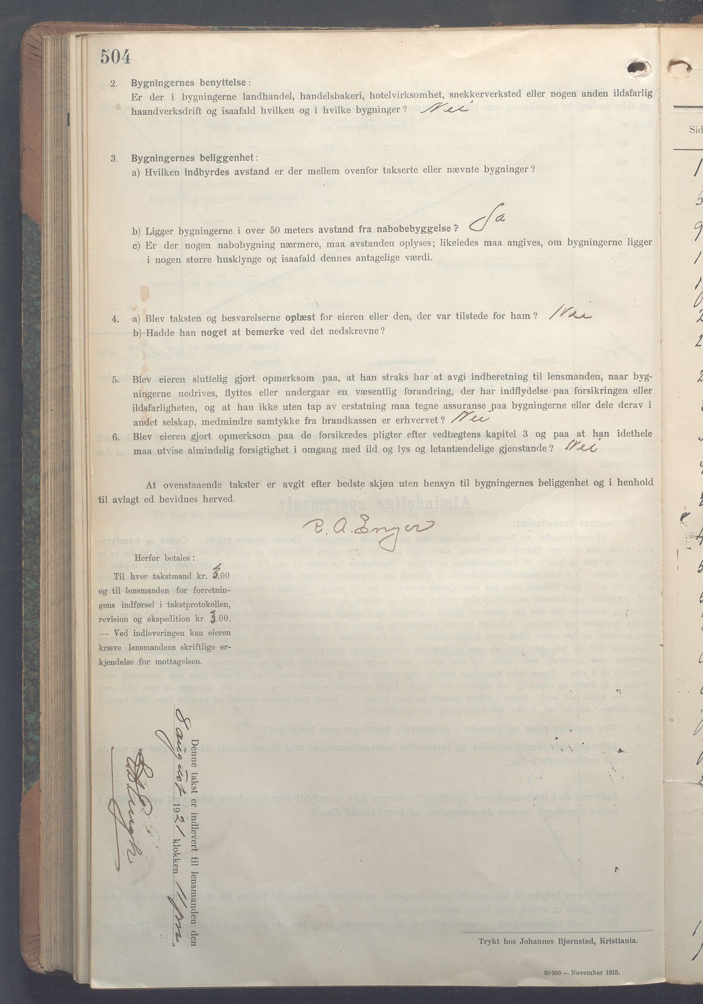 Lensmennene i Aker, OBA/A-10133/F/Fc/L0017: Branntakstprotokoll, 1916-1921, s. 504