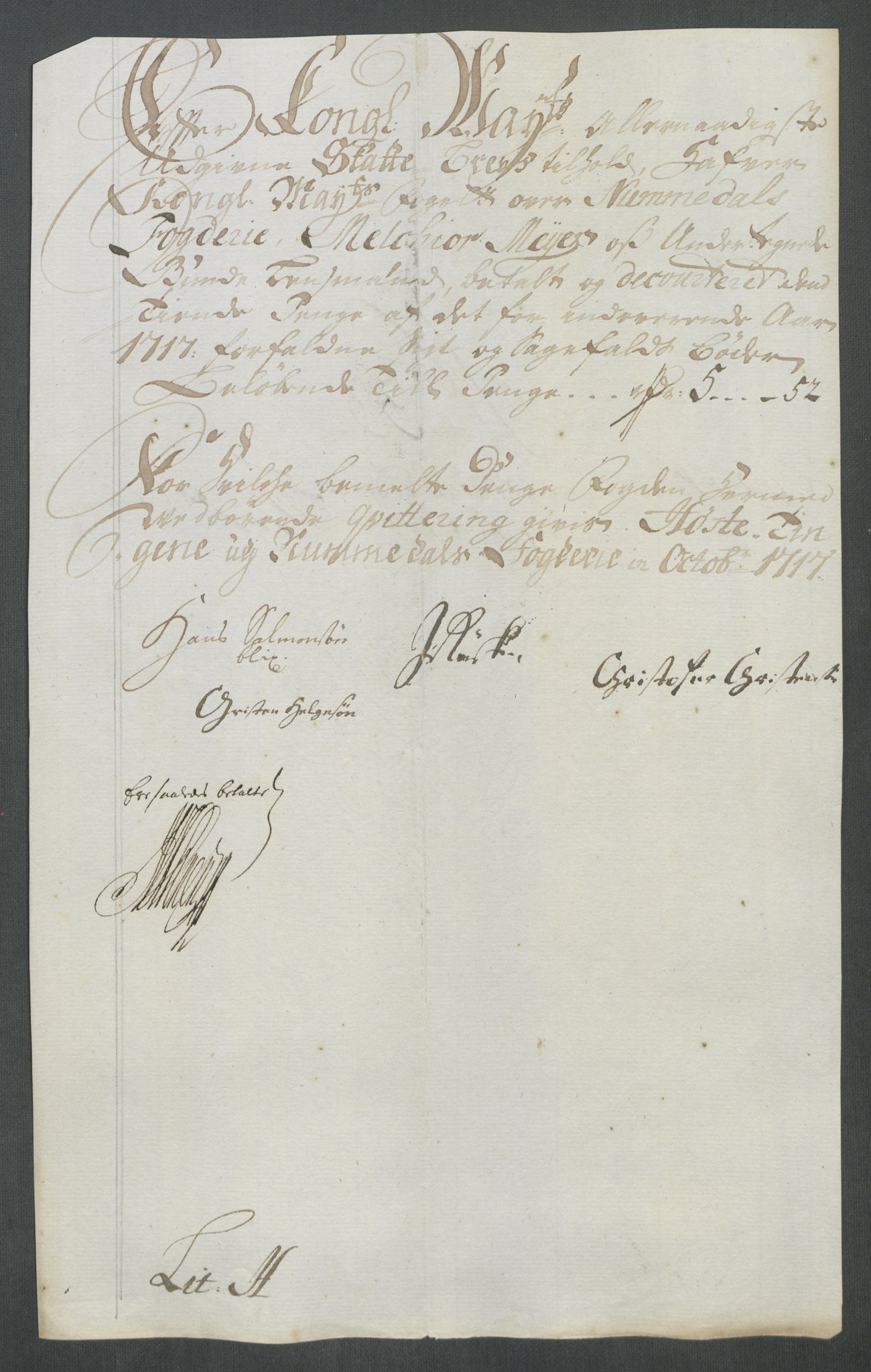 Rentekammeret inntil 1814, Reviderte regnskaper, Fogderegnskap, RA/EA-4092/R64/L4438: Fogderegnskap Namdal, 1717, s. 207