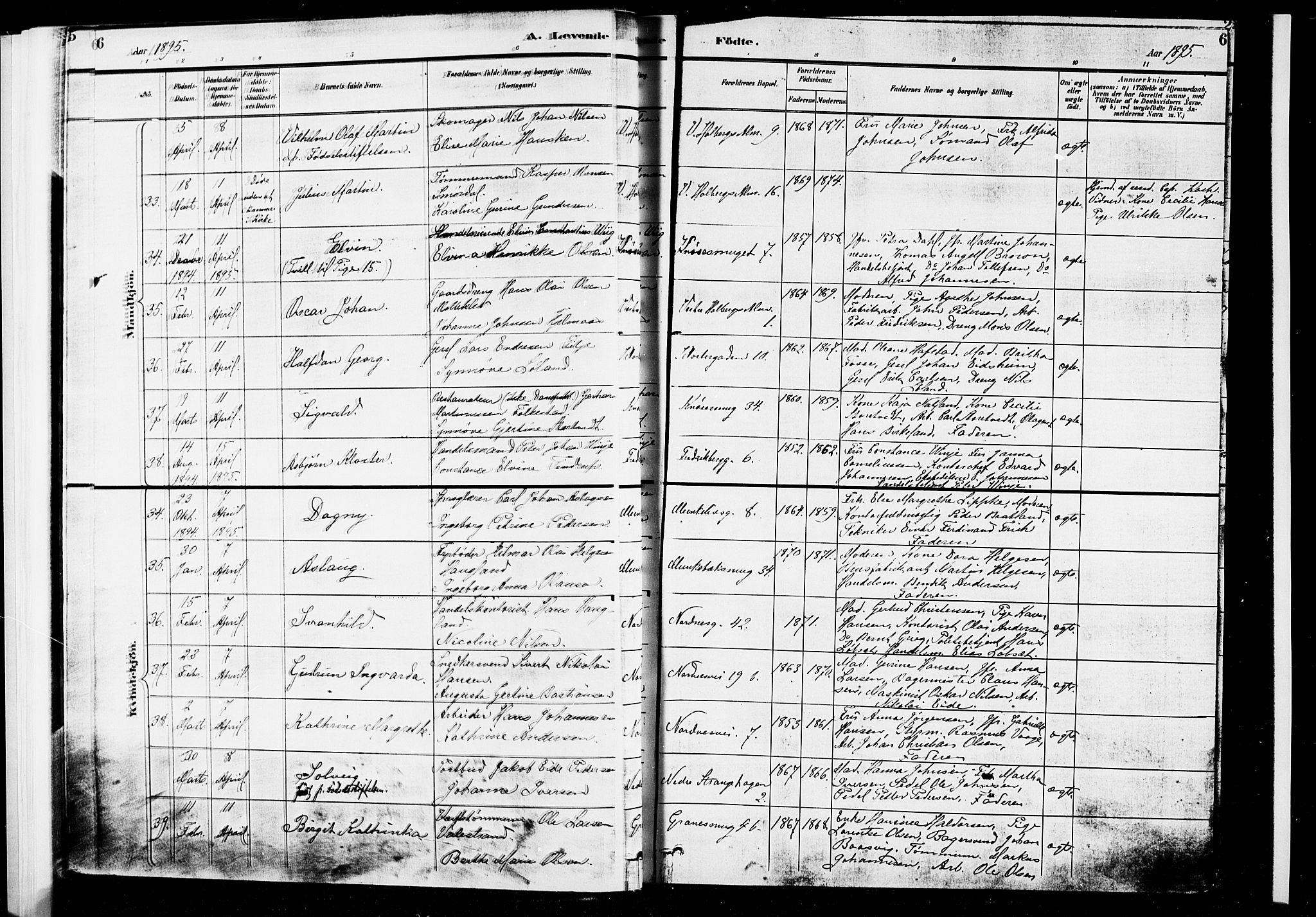 Nykirken Sokneprestembete, AV/SAB-A-77101/H/Hab: Klokkerbok nr. B 3, 1895-1899, s. 6