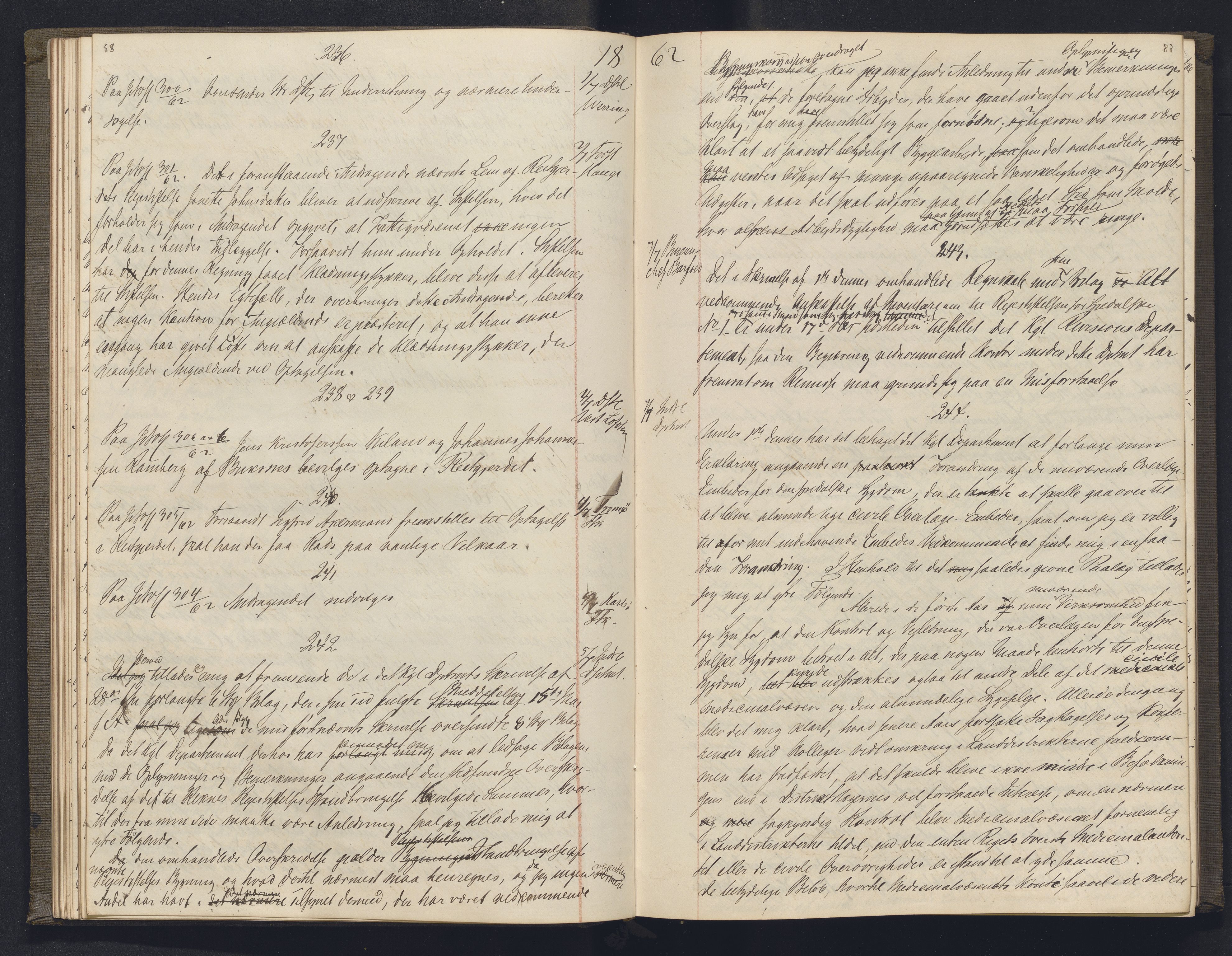 Lepraarkiver - Overlegen for den spedalske sykdom, AV/SAB-A-61001/B.b/L0003: Kopibok, 1862-1865, s. 58-59