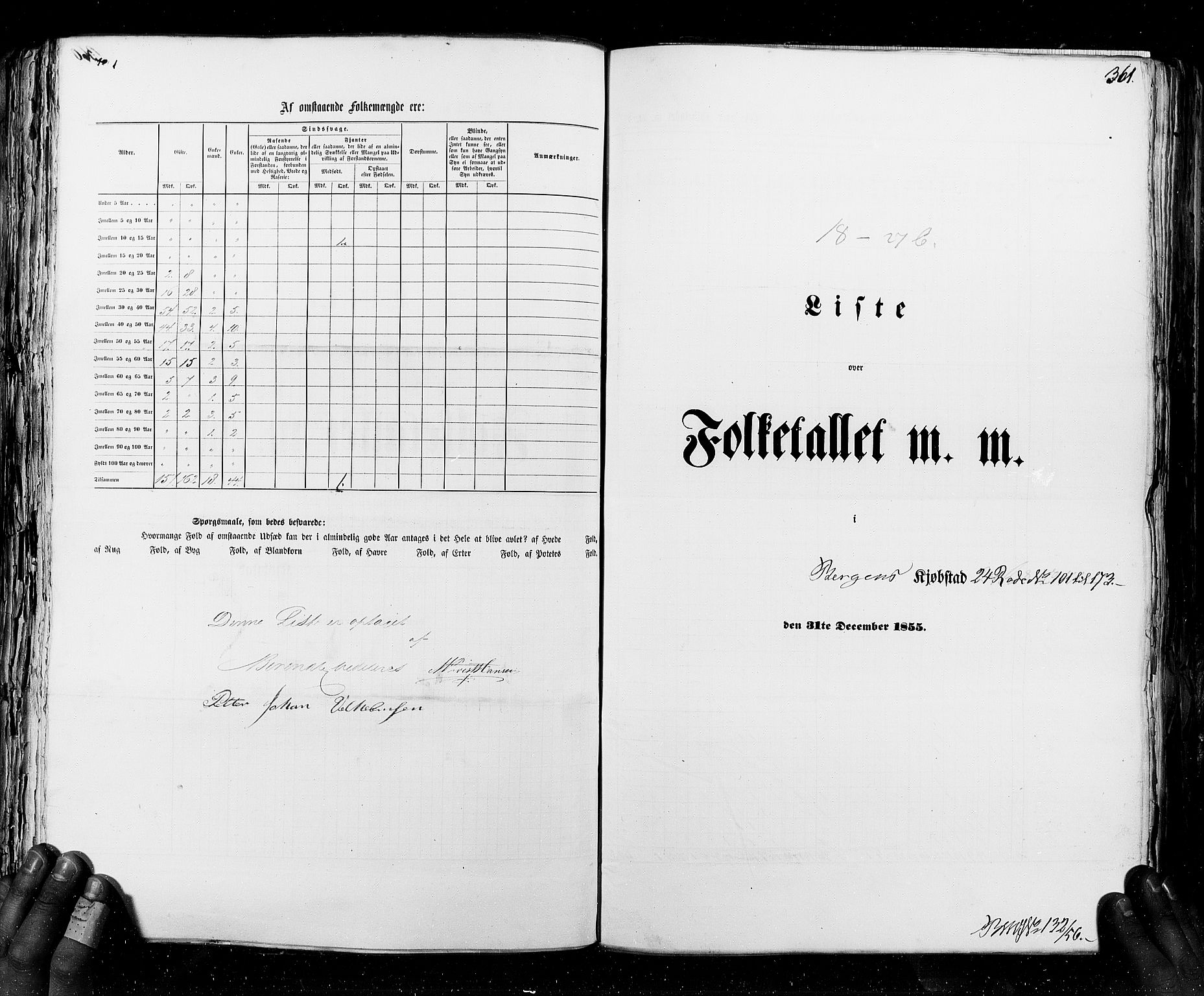 RA, Folketellingen 1855, bind 8: Kjøpsteder og ladesteder: Risør-Vadsø, 1855, s. 361